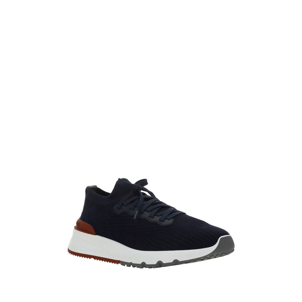 Brunello Cucinelli Blauwe Katoenen Lage Sneakers