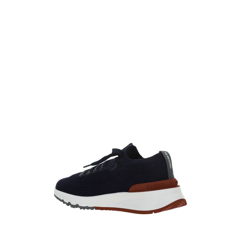 Brunello Cucinelli Blauwe Katoenen Lage Sneakers