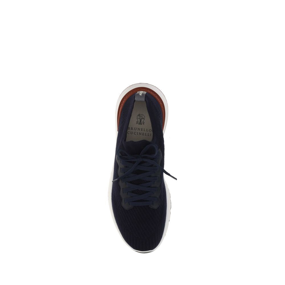 Brunello Cucinelli Blauwe Katoenen Lage Sneakers