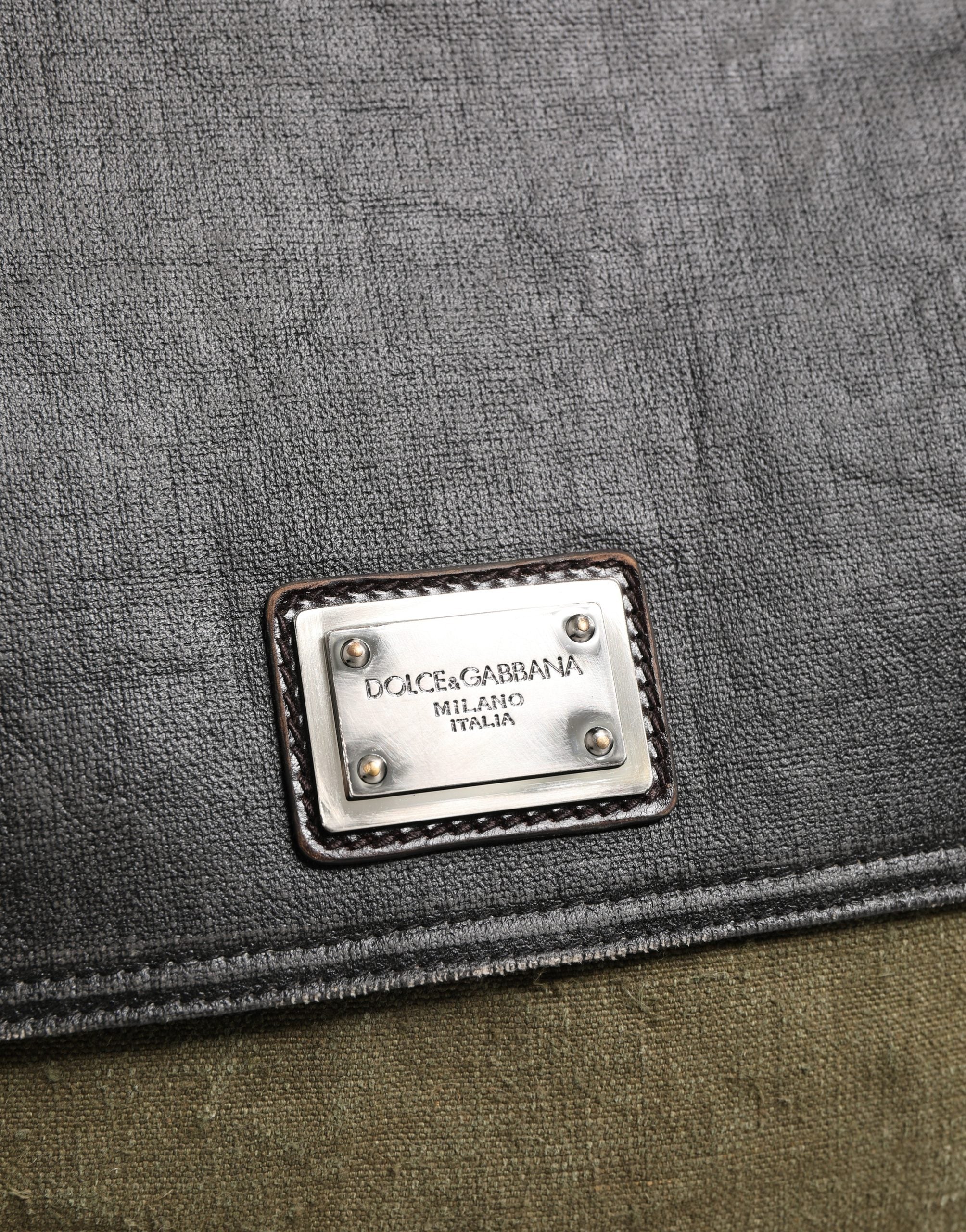 Dolce & Gabbana Military Green Two-Tone Messenger Shoulder Bag Men's Bag