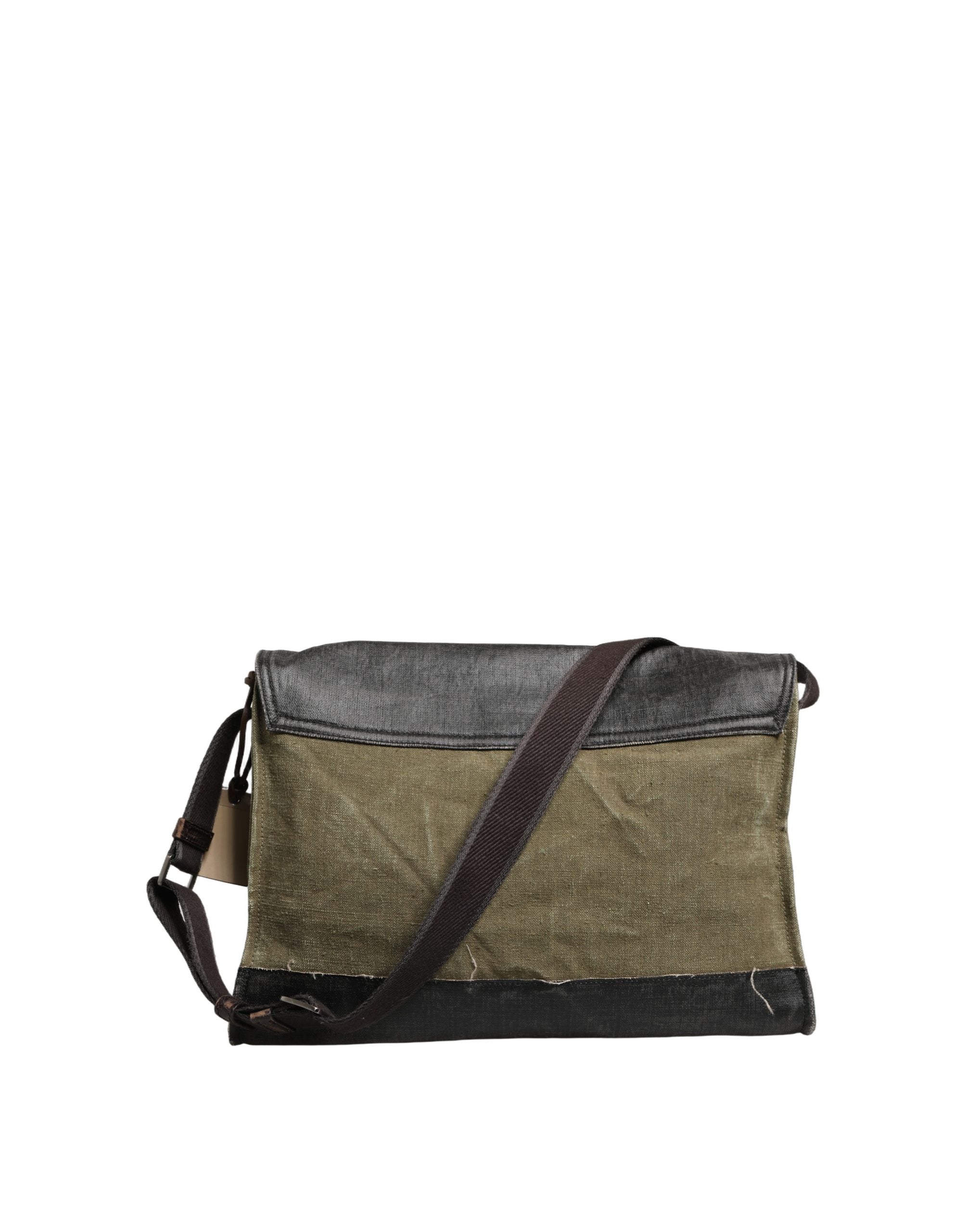 Dolce & Gabbana Military Green Two-Tone Messenger Shoulder Bag Men's Bag