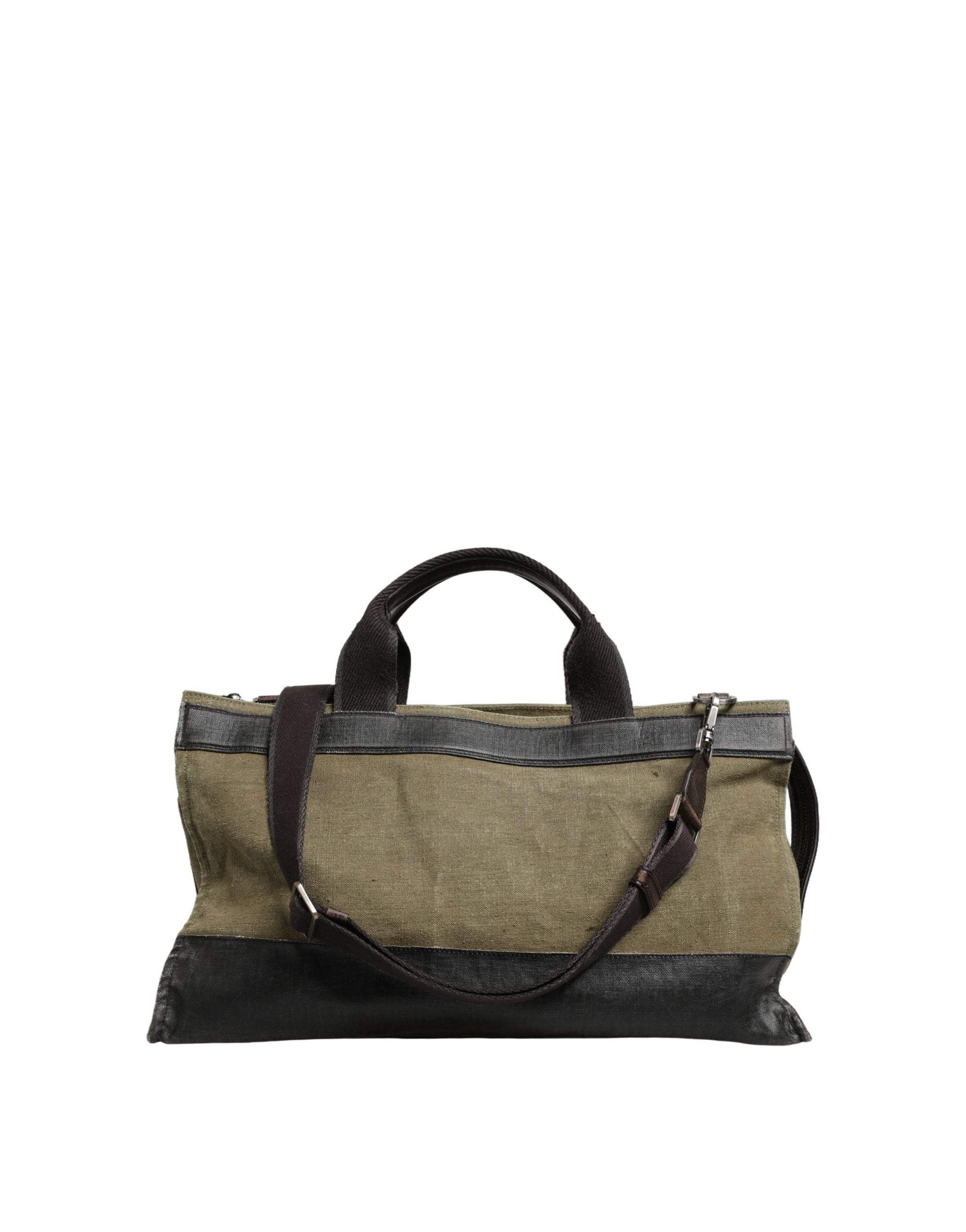 Dolce & Gabbana Military Green Two-Tone Tote Duffel Shoulder Bag