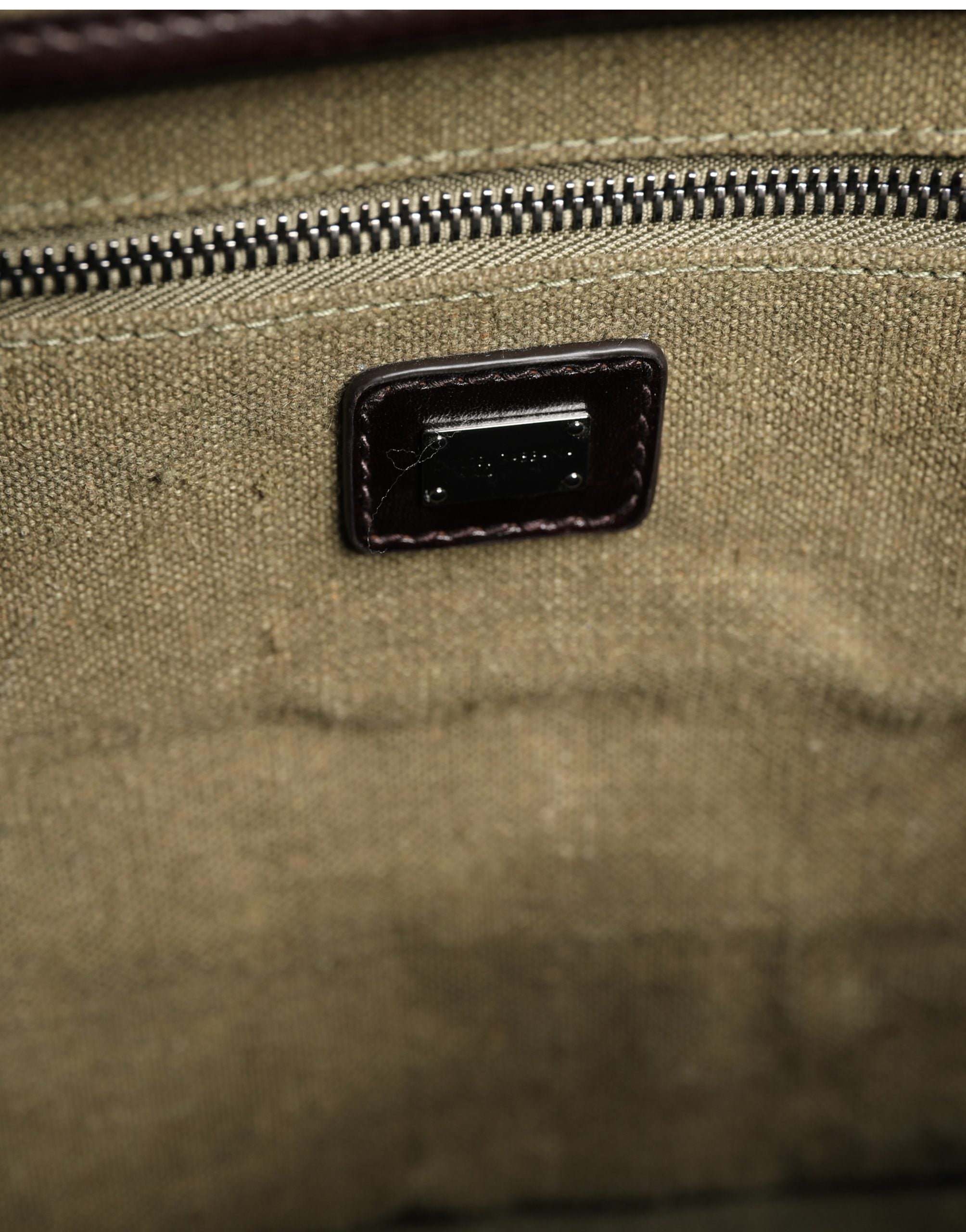 Dolce & Gabbana Military Green Two-Tone Tote Duffel Shoulder Bag