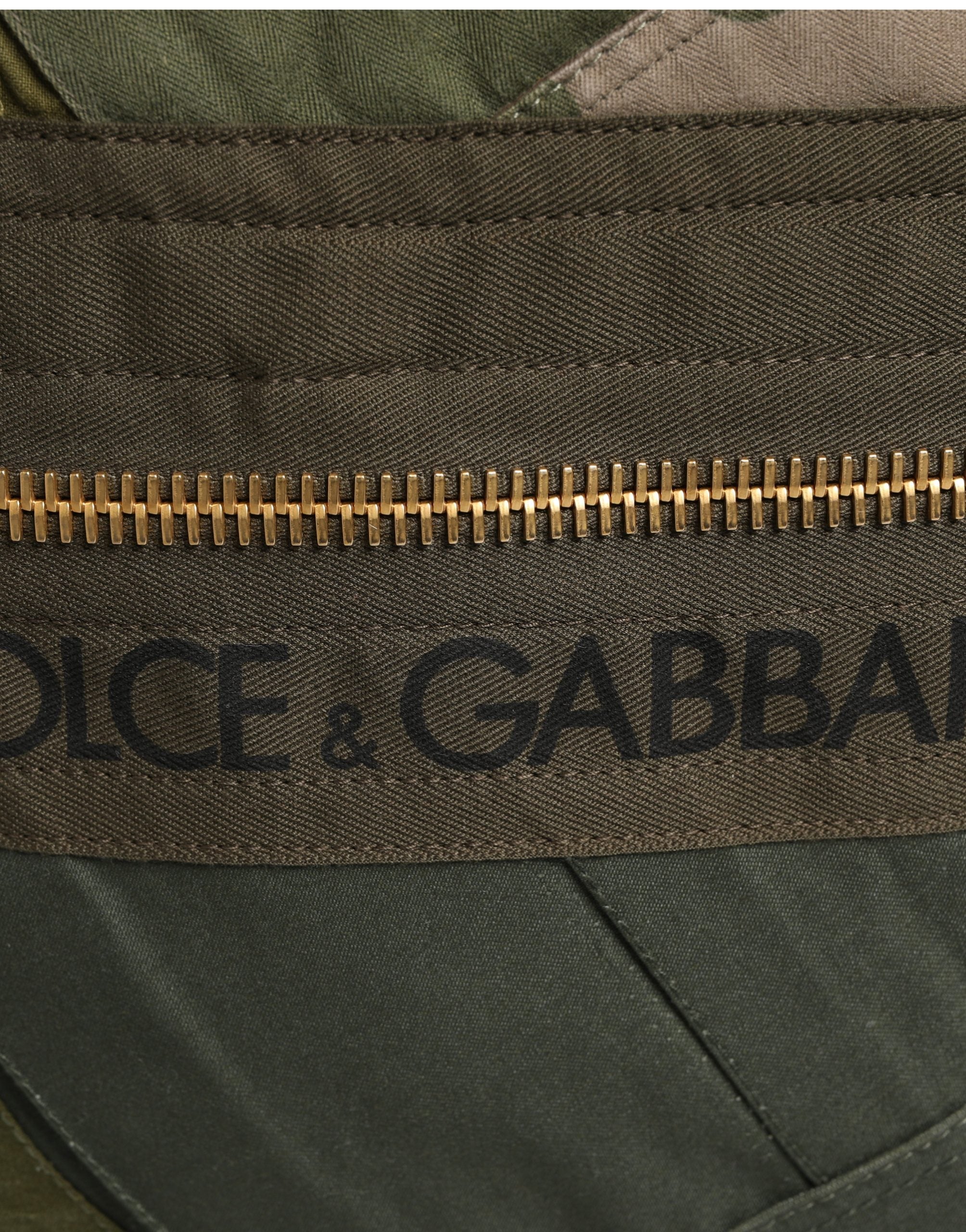 Dolce & Gabbana Military Green Patchwork Rucksack Backpack Bags Men Bag