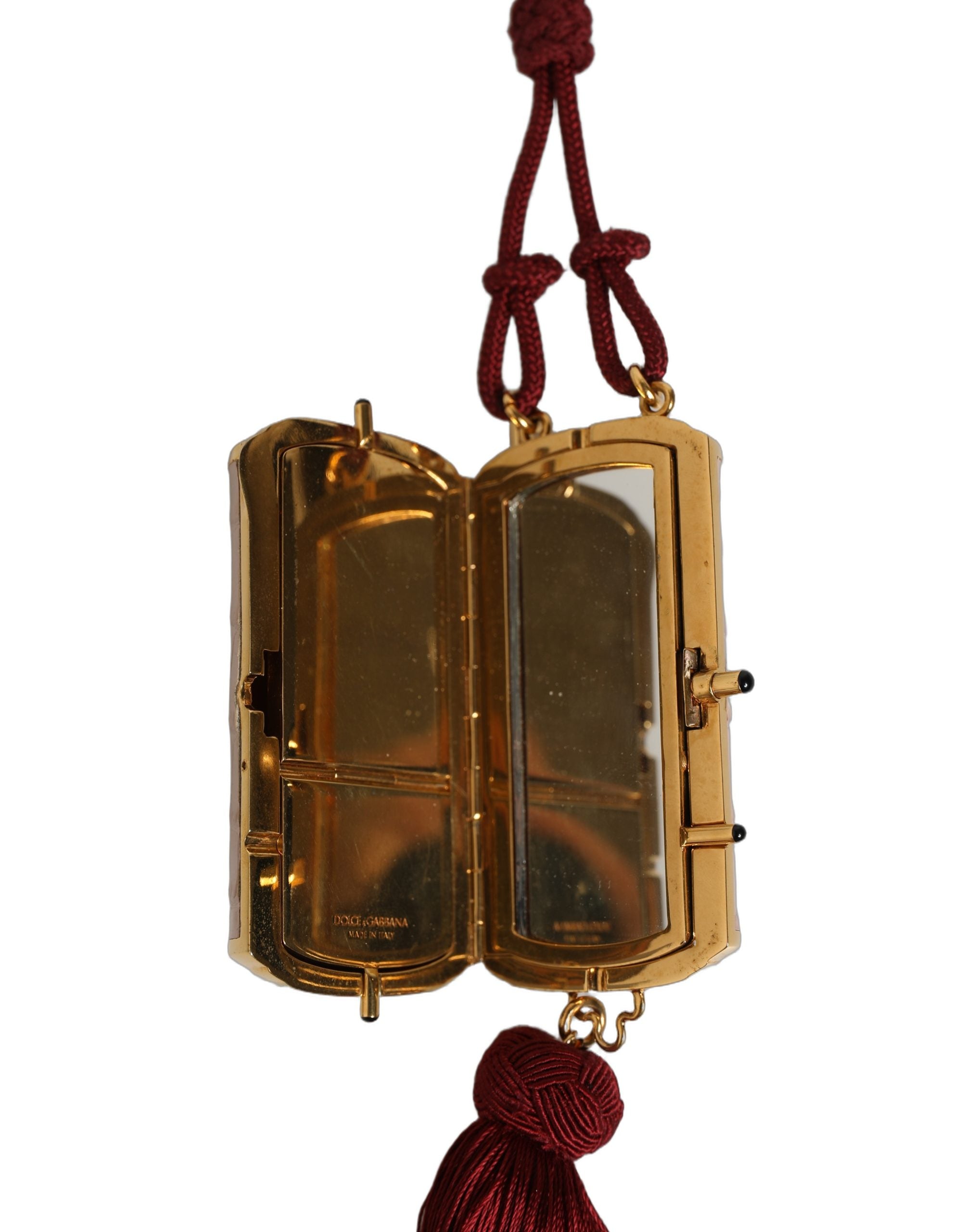 Dolce & Gabbana Roze Make-up Tas met Kwastje en Mini-Spiegel van Exotisch Leer