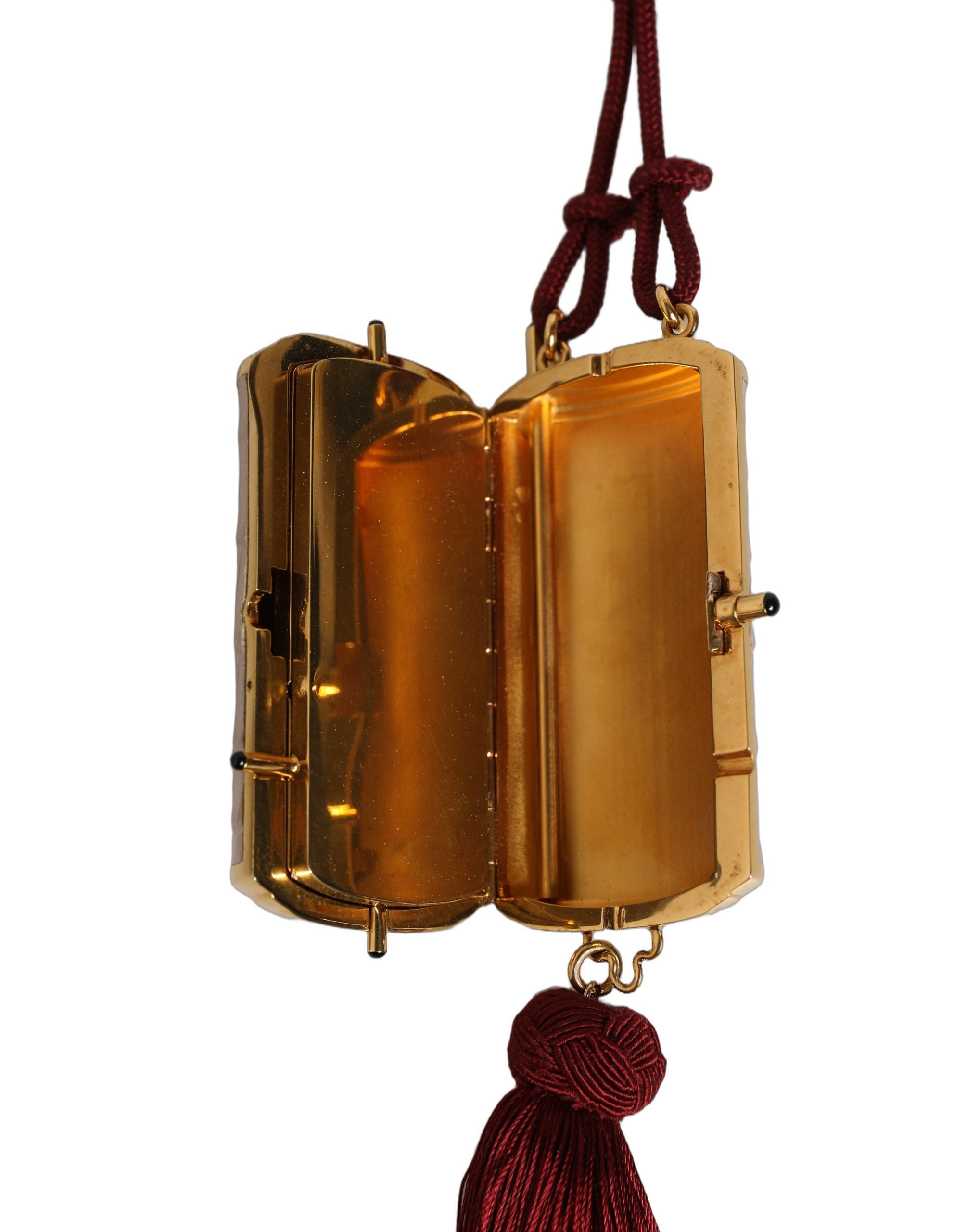 Dolce & Gabbana Roze Make-up Tas met Kwastje en Mini-Spiegel van Exotisch Leer
