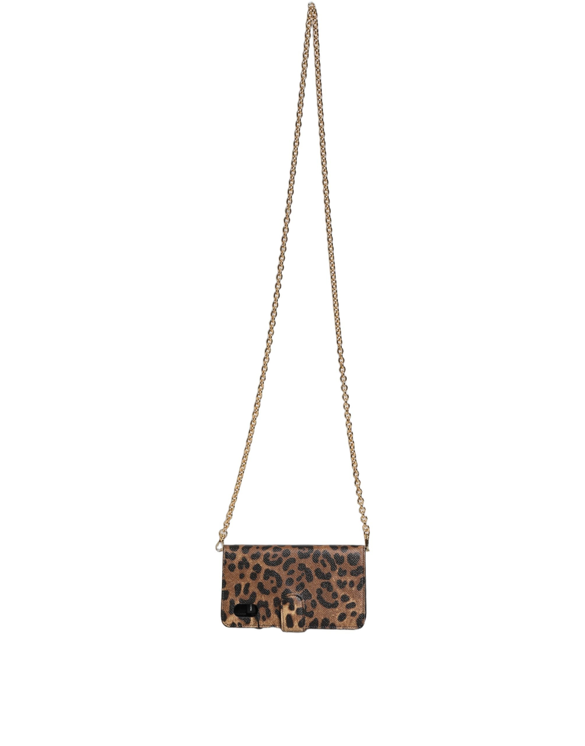 Dolce & Gabbana Flip Cover Bruin Luipaard Kristal iPhone X - XS Hoesje