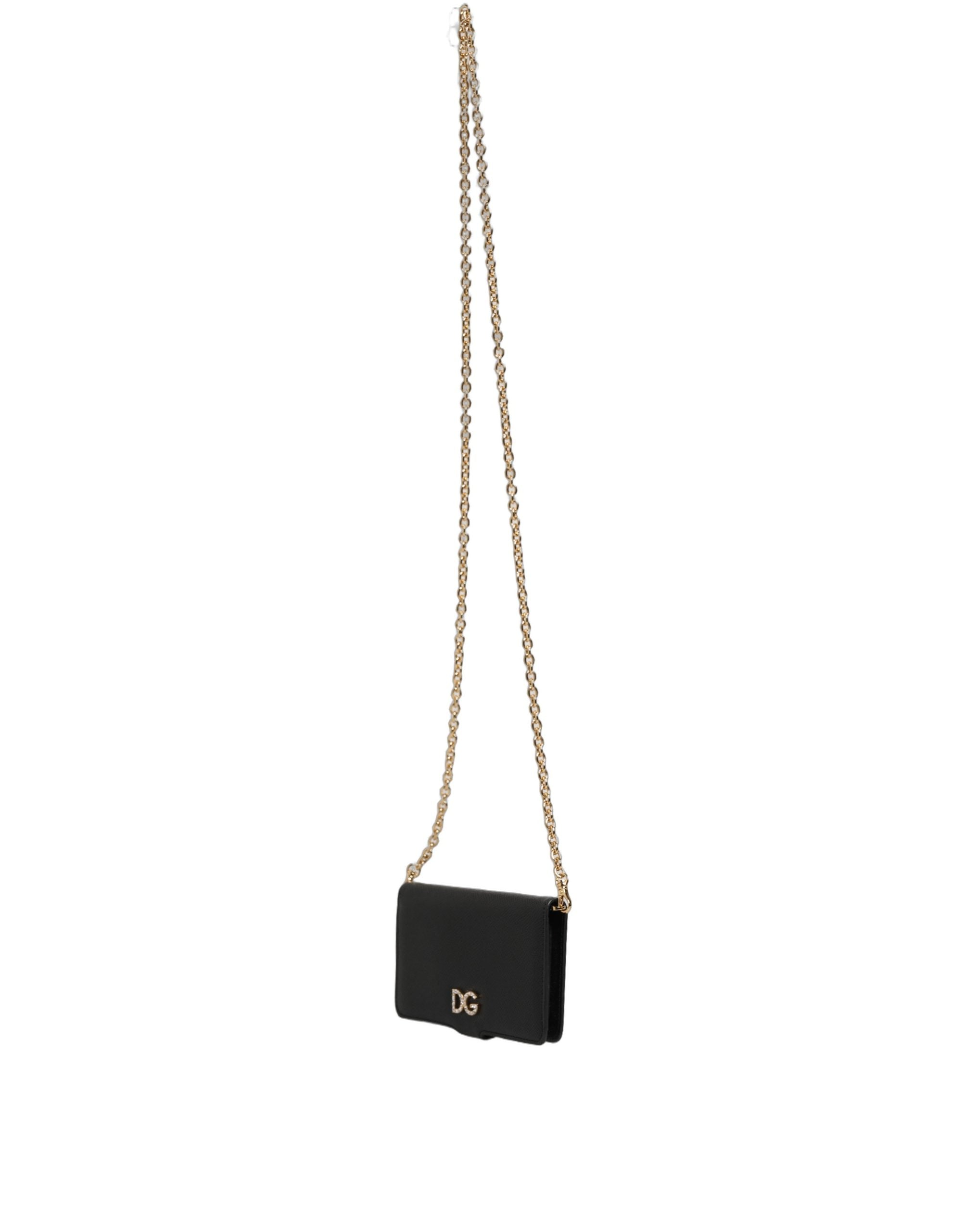 Dolce & Gabbana Telefoonhoesje Flip Cover Zwart Kalfsleer iPhone X - XS