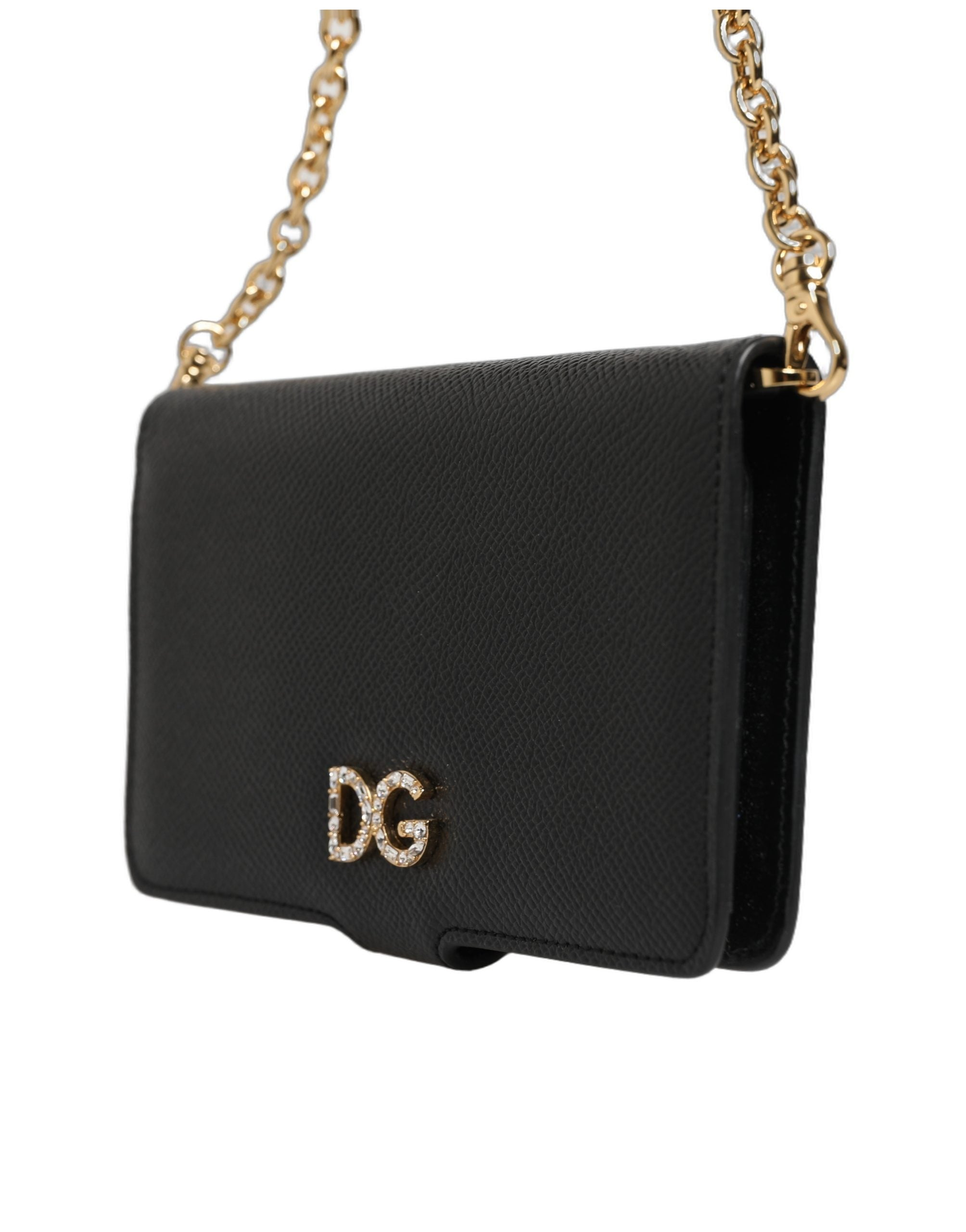 Dolce & Gabbana Telefoonhoesje Flip Cover Zwart Kalfsleer iPhone X - XS