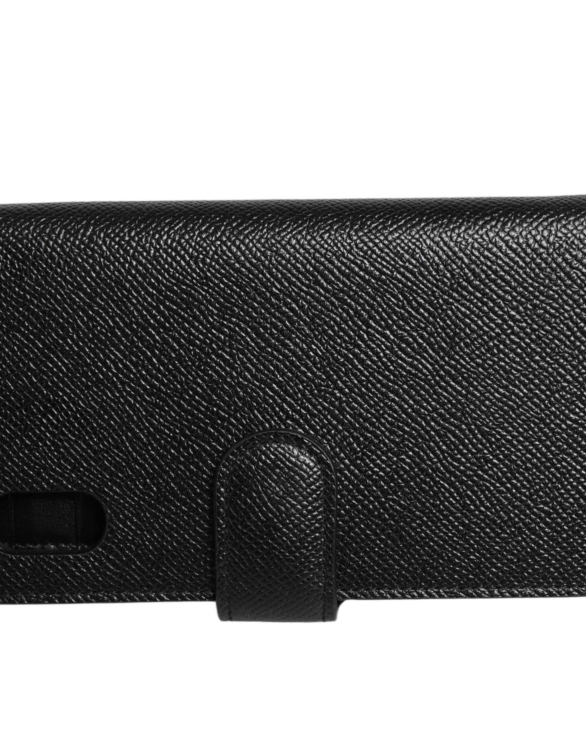 Dolce & Gabbana Telefoonhoesje Flip Cover Zwart Kalfsleer iPhone X - XS