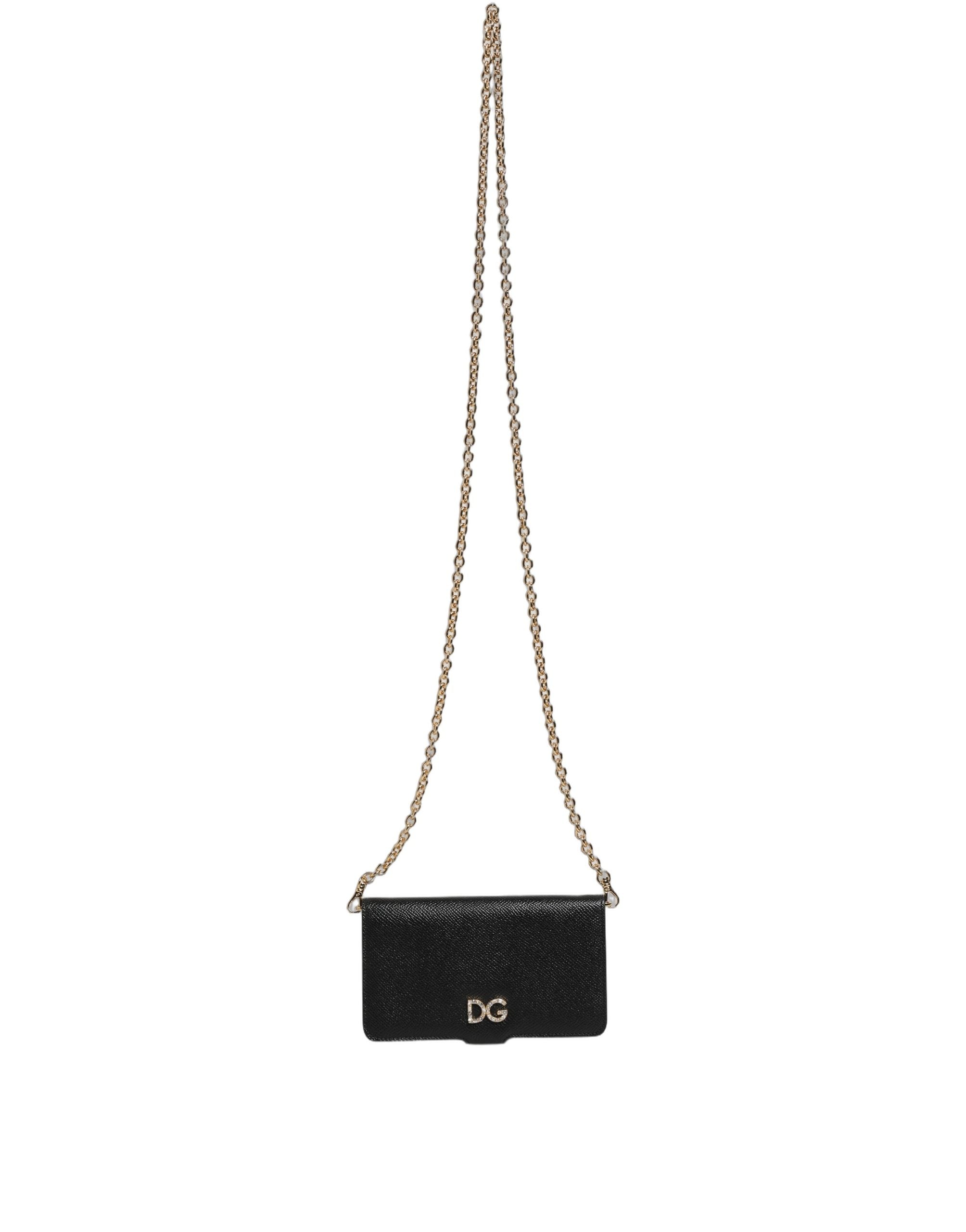 Dolce & Gabbana Telefoonhoesje Flip Cover Zwart Kalfsleer iPhone X - XS
