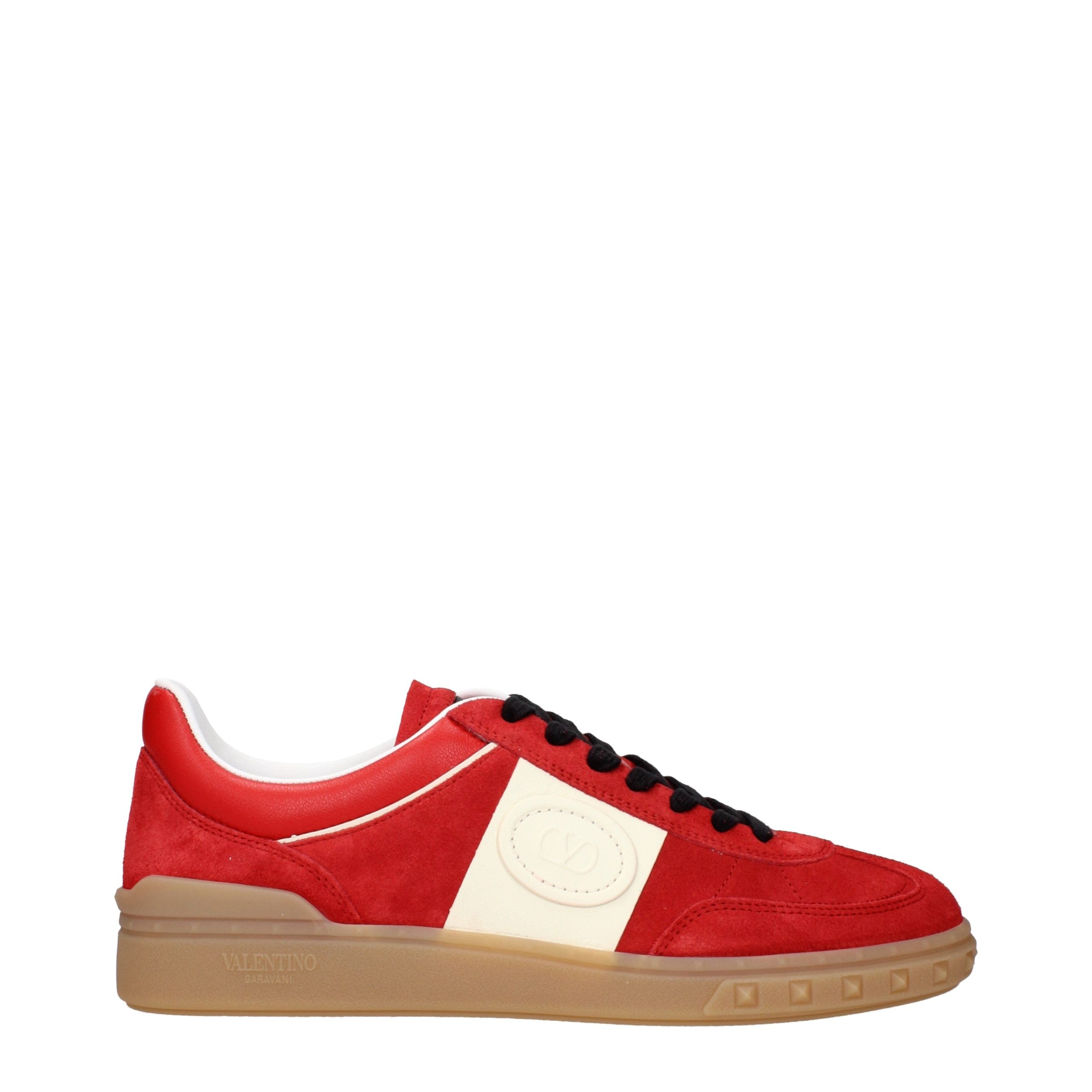 Valentino Garavani Rode Leren Lage Sneakers