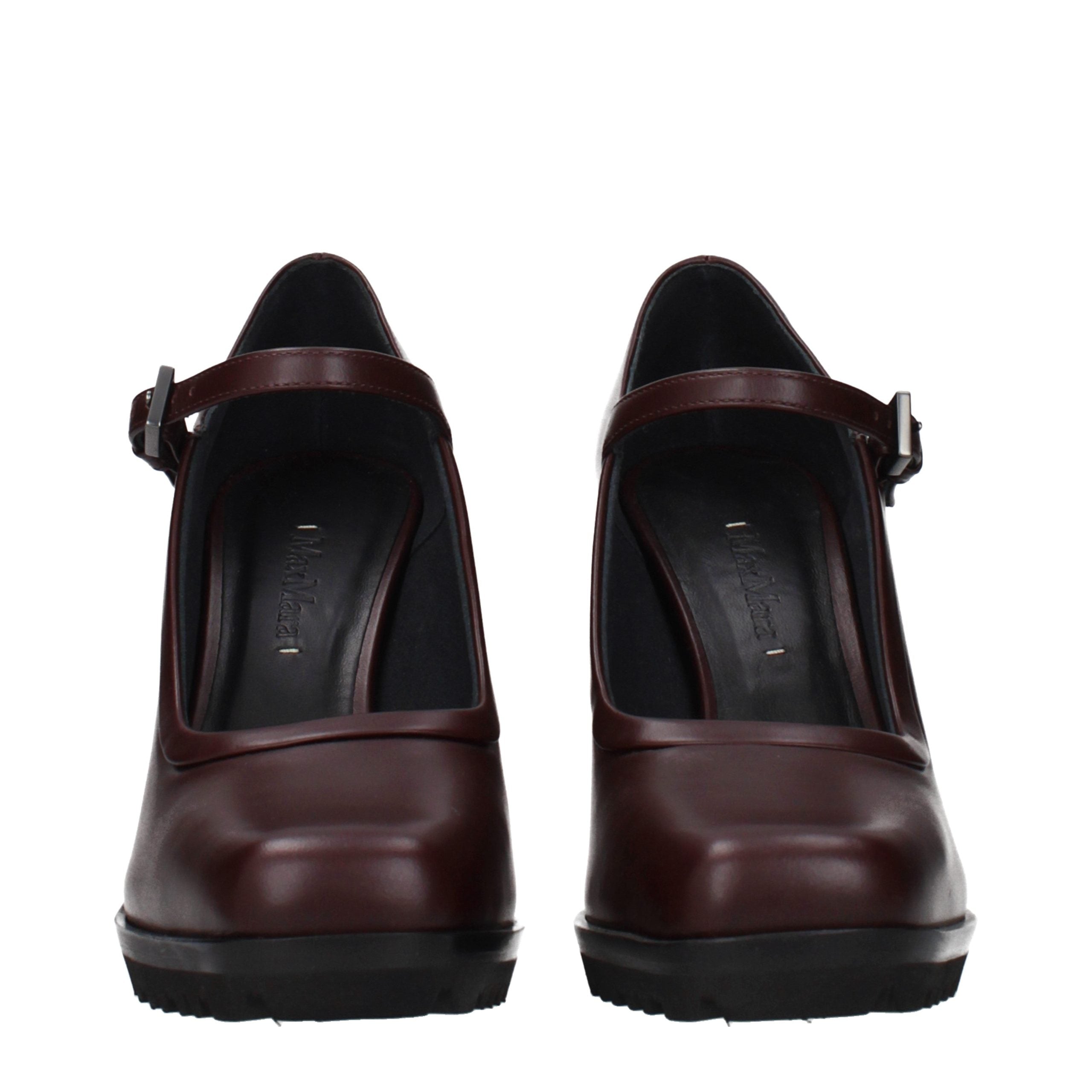 Max Mara Brown Leather High-Heel Pumps