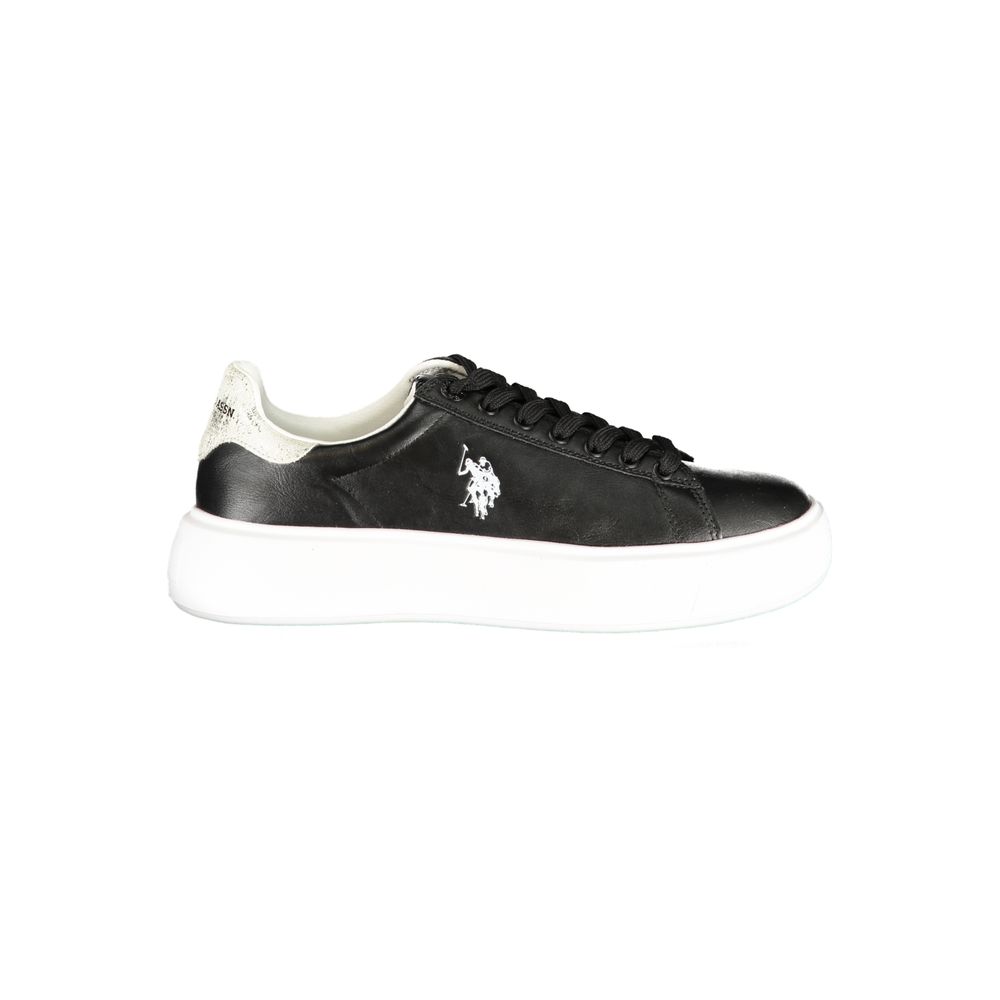 U.S. POLO ASSN. Zwarte polyurethaan damessneaker