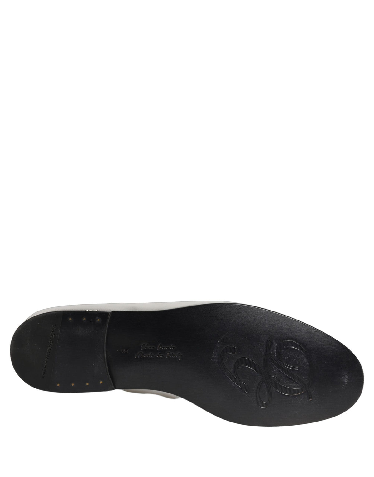 Dolce & Gabbana Zilveren Leren DG Logo Instappers Schoenen