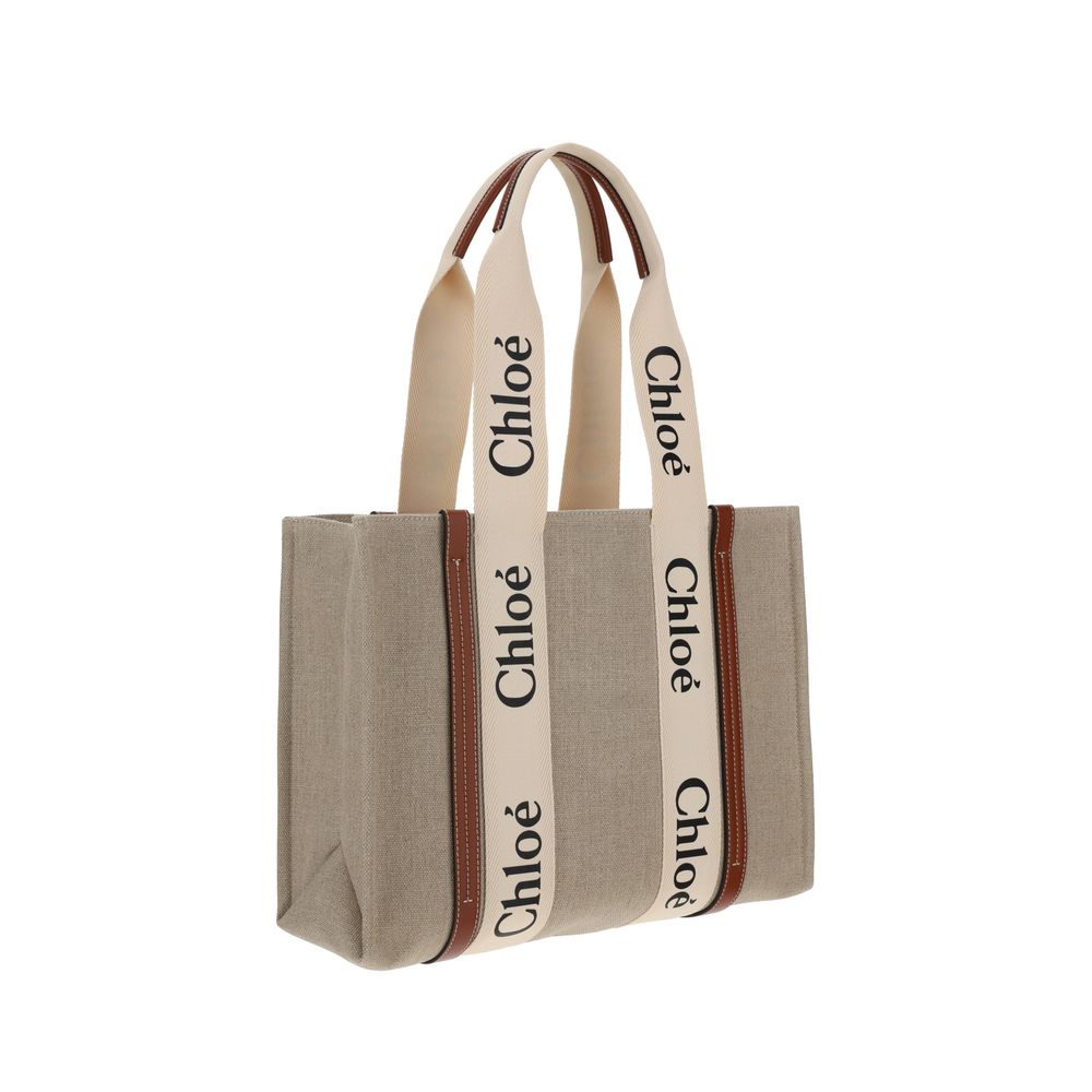 Chloé Beige Linnen Handtas