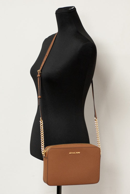 Michael Kors Women's Zipper Closure Saffiano Leather Crossbody Bag