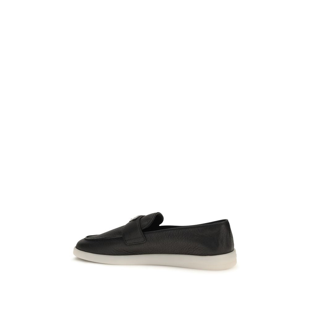 Prada Zwarte Kalfsleren Bos Taurus Instaploafers