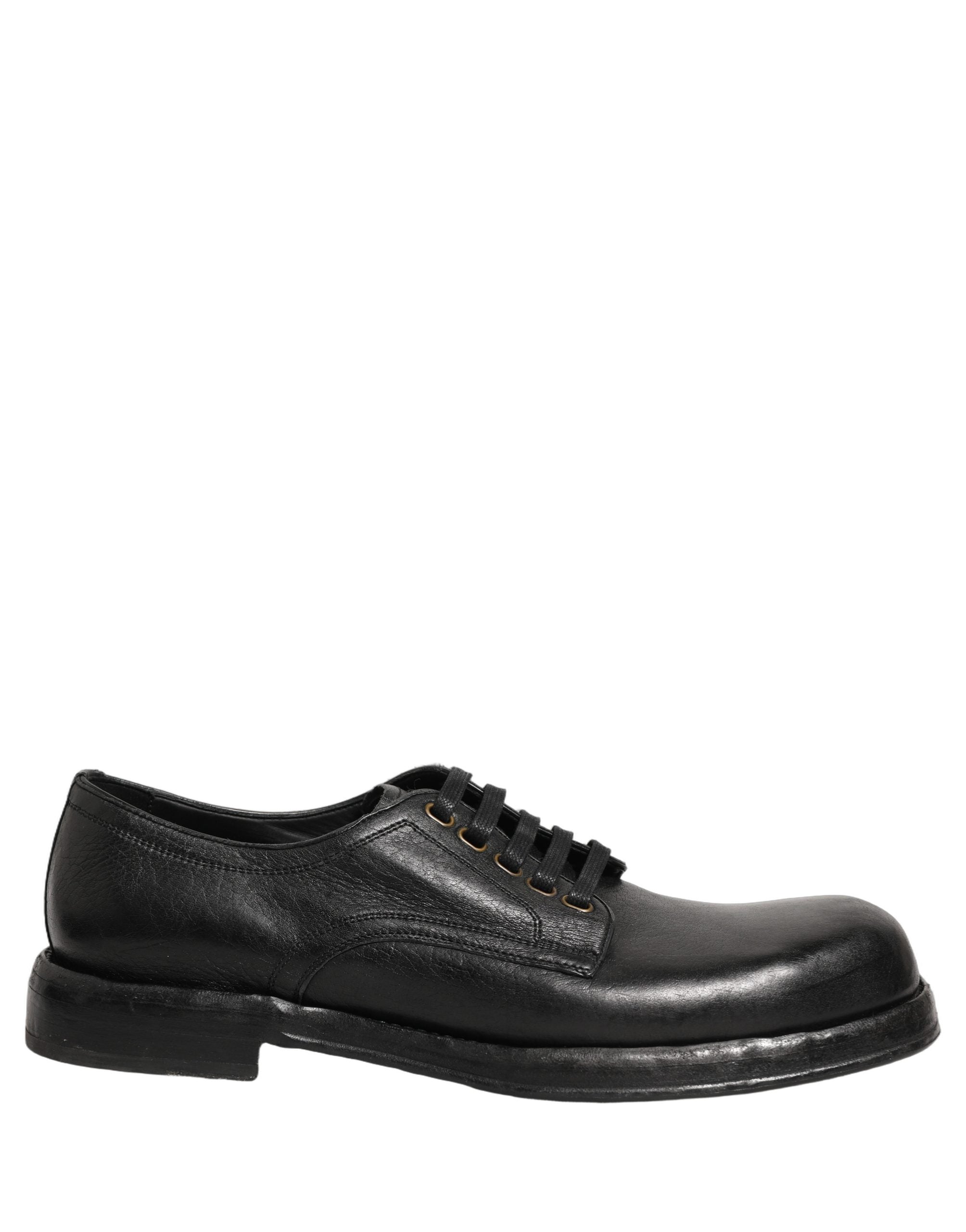 Dolce & Gabbana Zwarte Leren Veterschoenen Derby Geklede Herenschoenen