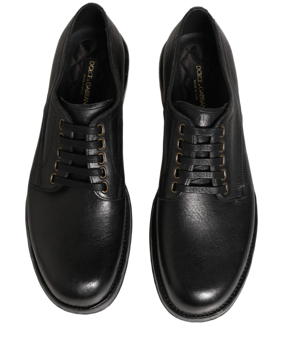 Dolce & Gabbana Zwarte Leren Veterschoenen Derby Geklede Herenschoenen