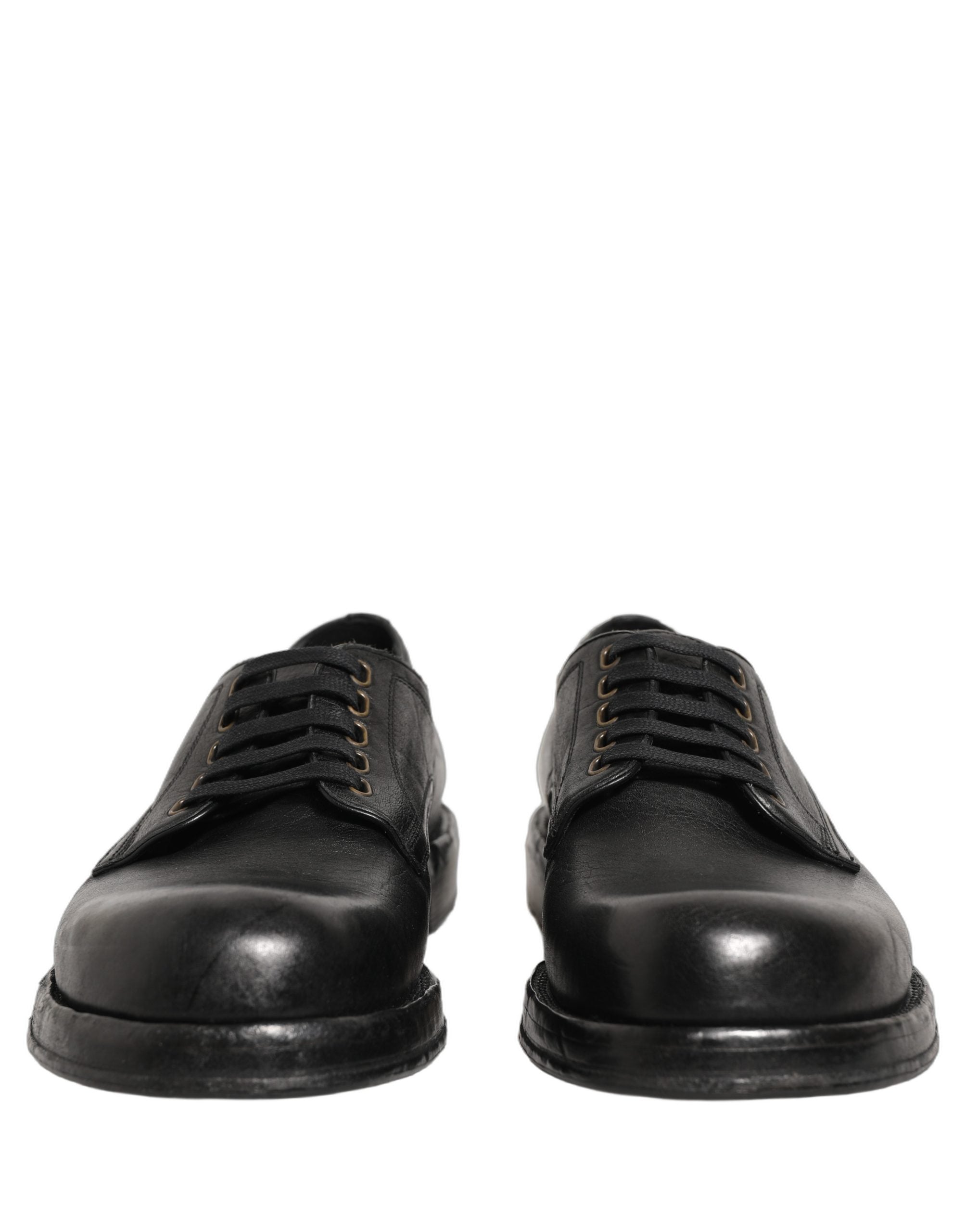 Dolce & Gabbana Zwarte Leren Veterschoenen Derby Geklede Herenschoenen