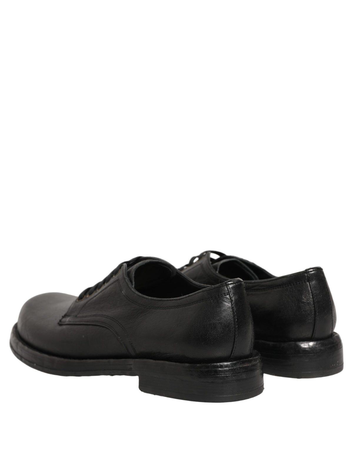 Dolce & Gabbana Zwarte Leren Veterschoenen Derby Geklede Herenschoenen