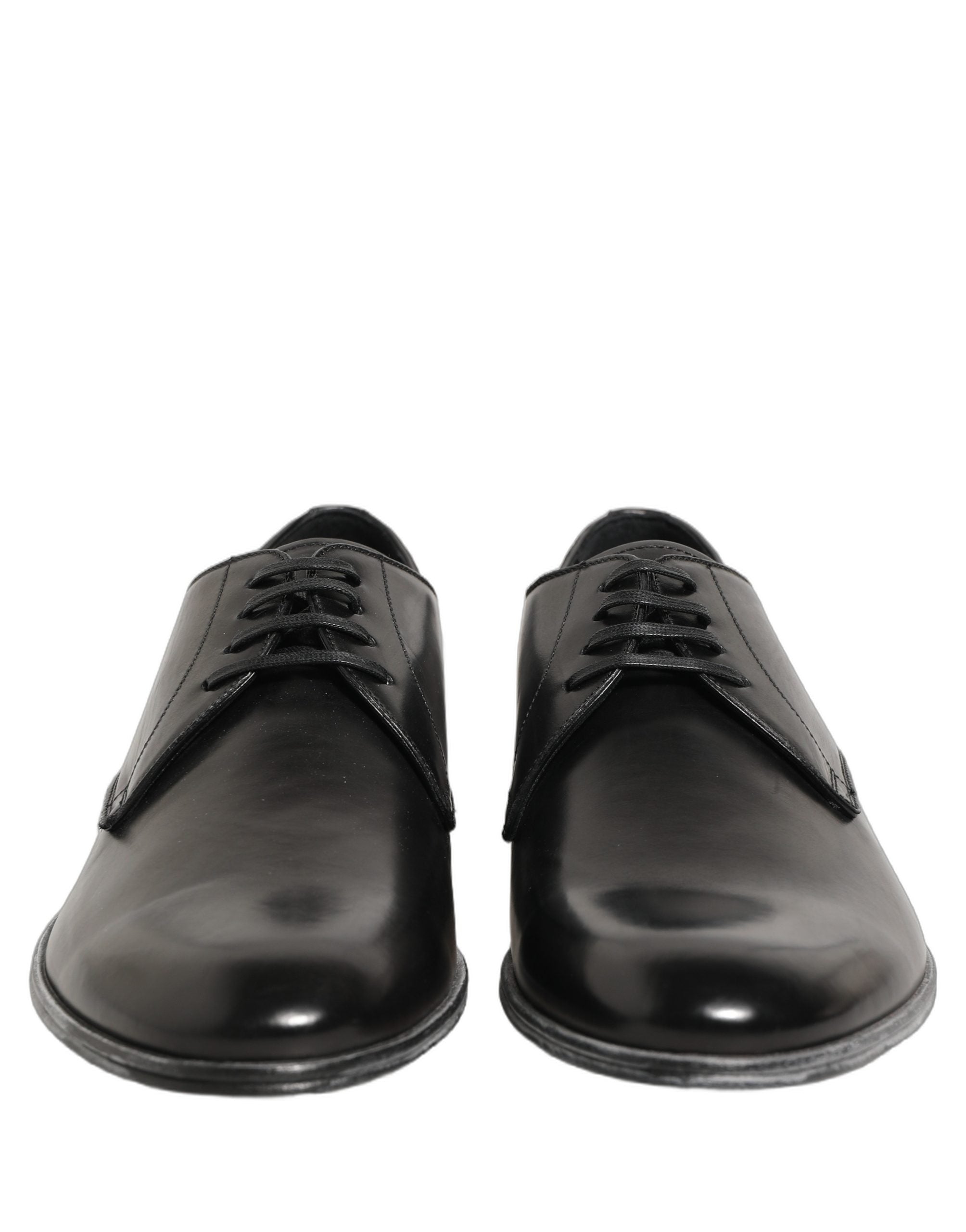 Dolce & Gabbana Zwarte Leren Derby Herenschoenen met Vetersluiting