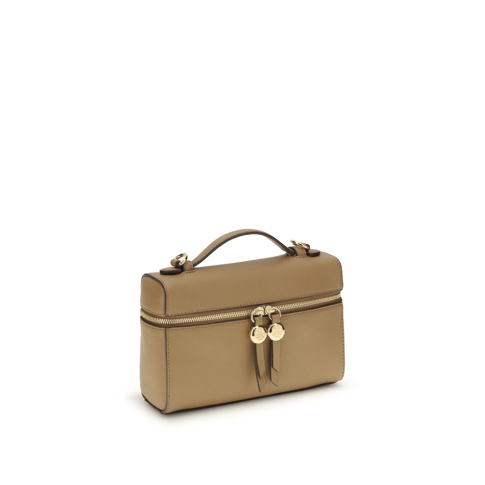 Tory Burch Beige Calf Leather Bos Taurus Shoulder Bag