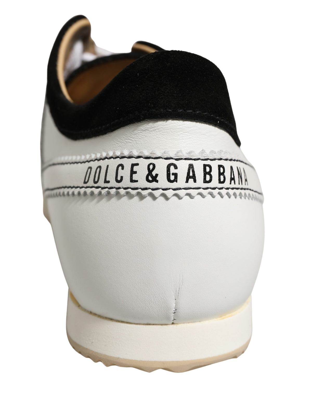Dolce & Gabbana Zwart Witte Leren Suède Lage Sneakers Schoenen