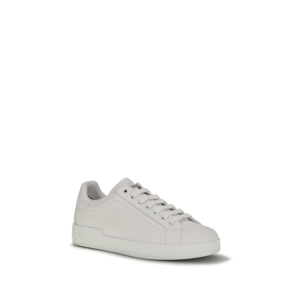 Dolce & Gabbana Witte Kalfsleren Bos Taurus Lage Sneakers