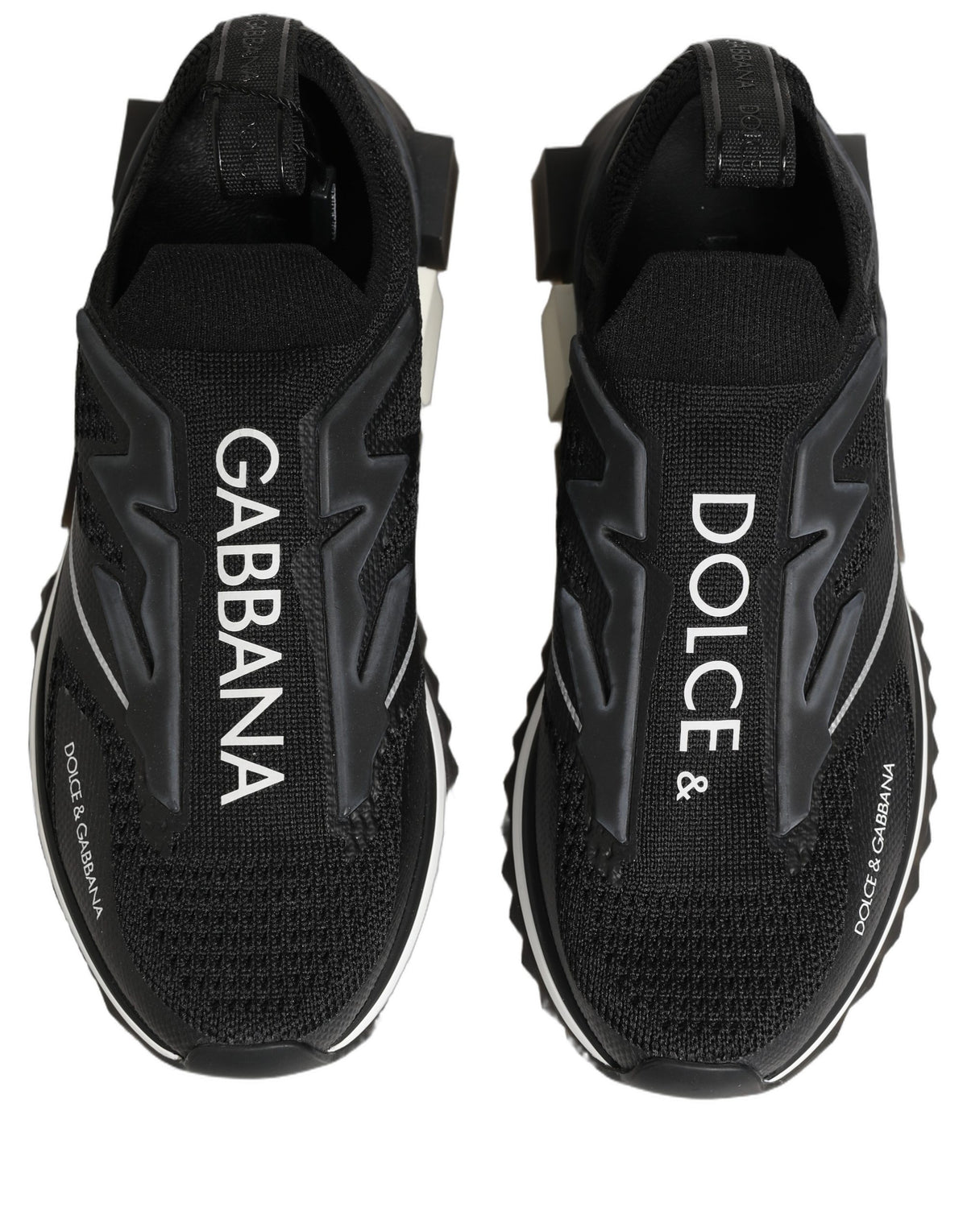 Dolce & Gabbana Zwart Witte Sorrento Instap-Logo Sneakers Schoenen