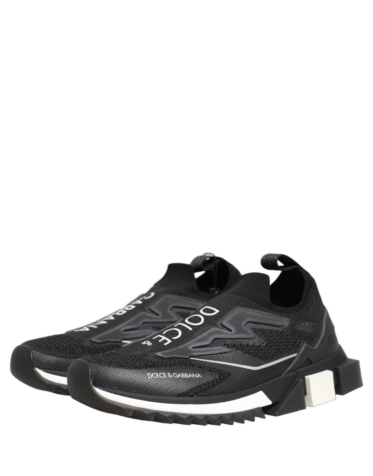 Dolce & Gabbana Zwart Witte Sorrento Instap-Logo Sneakers Schoenen