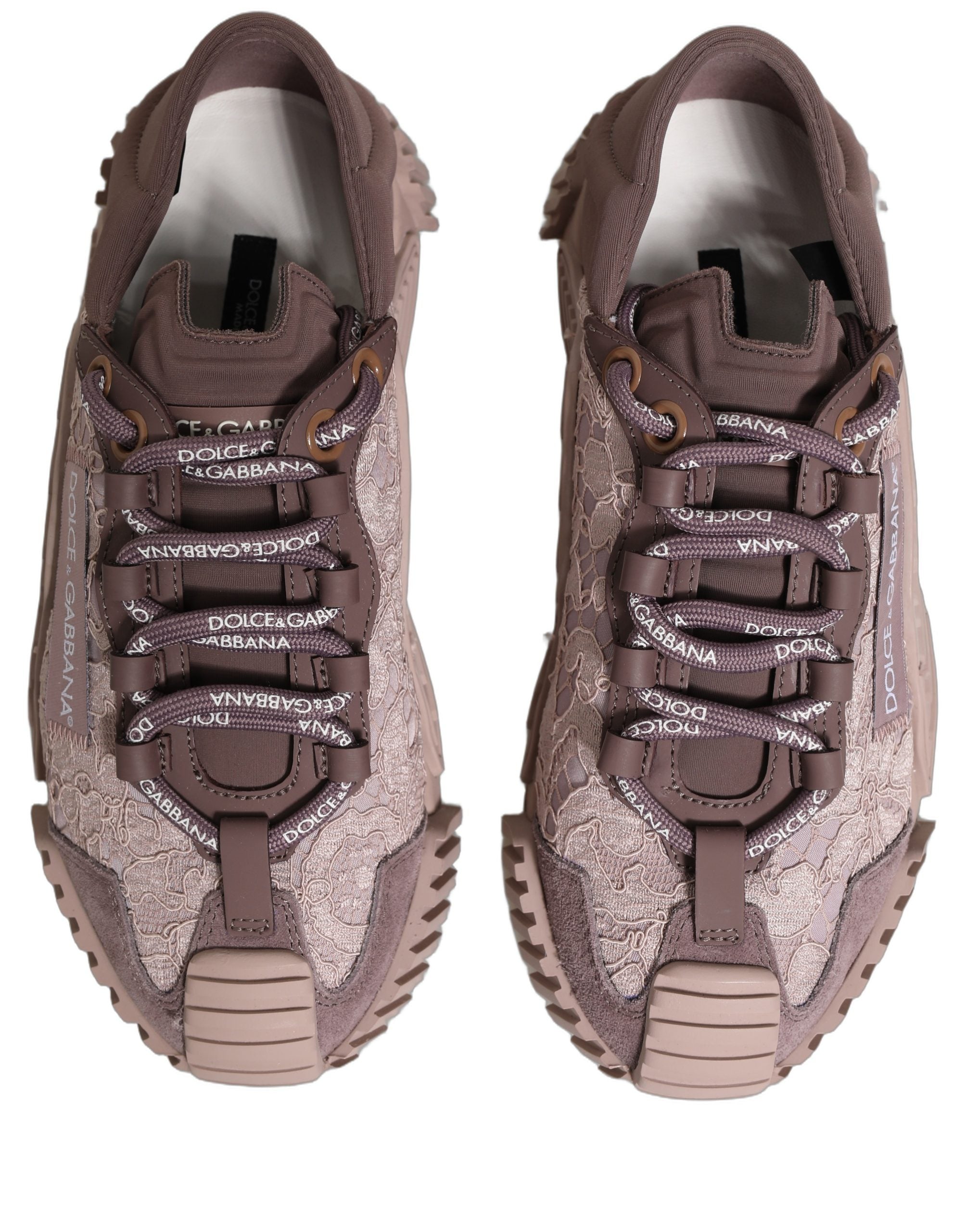Roze Kanten NS1 Lage Sneaker Sportschoenen van Dolce & Gabbana