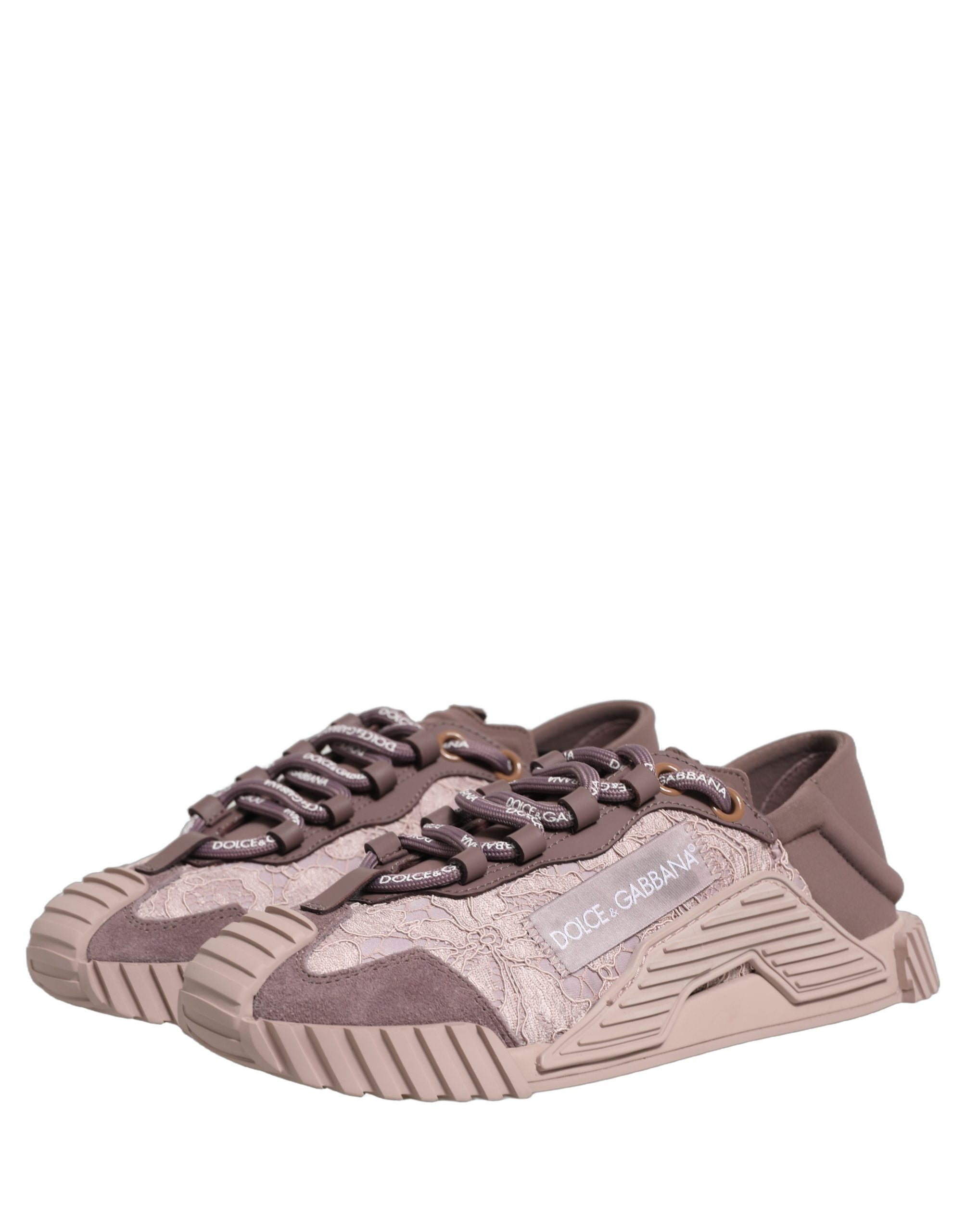 Roze Kanten NS1 Lage Sneaker Sportschoenen van Dolce & Gabbana