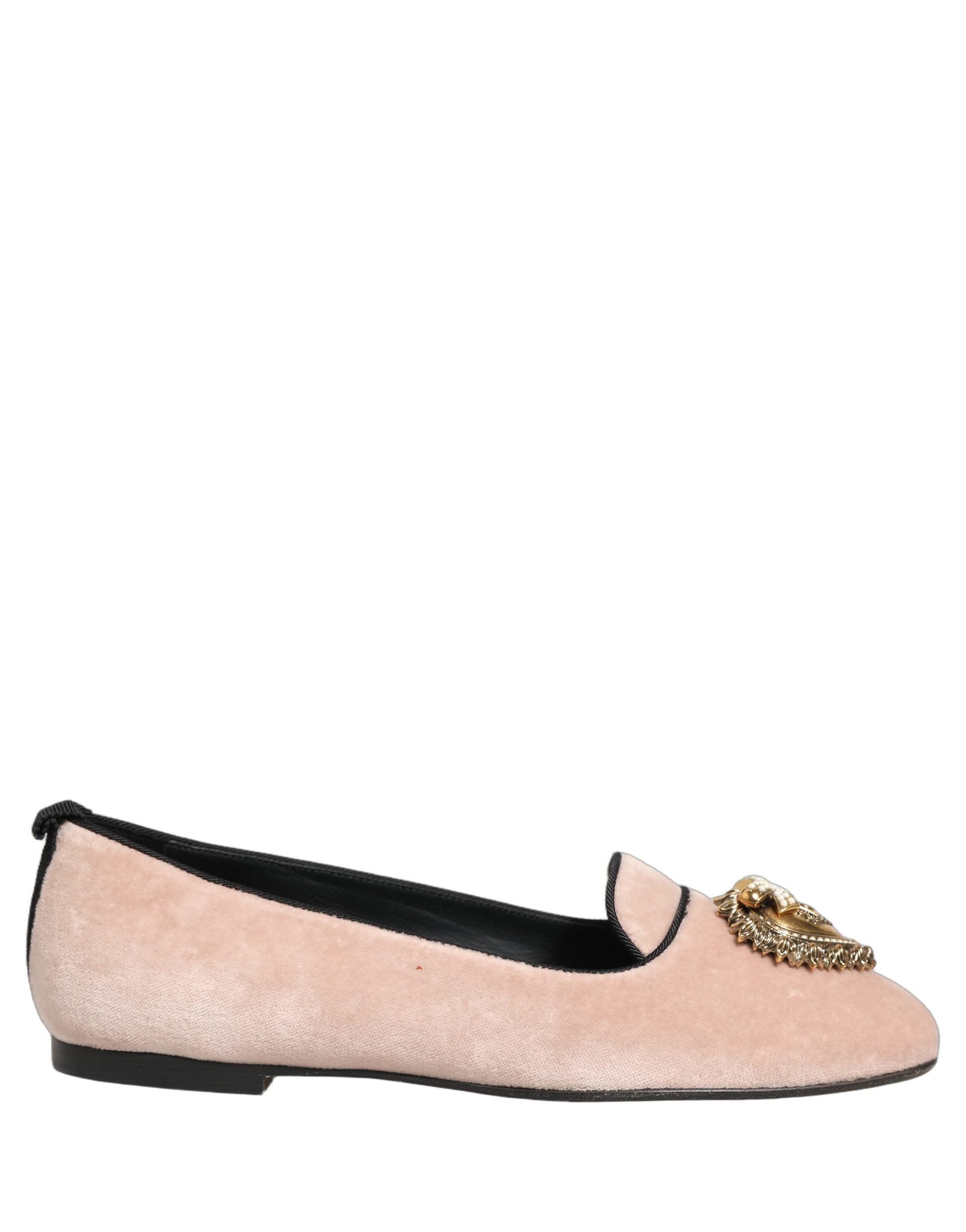 Dolce & Gabbana Roze Fluweel Devotion Instappers Platte Schoenen