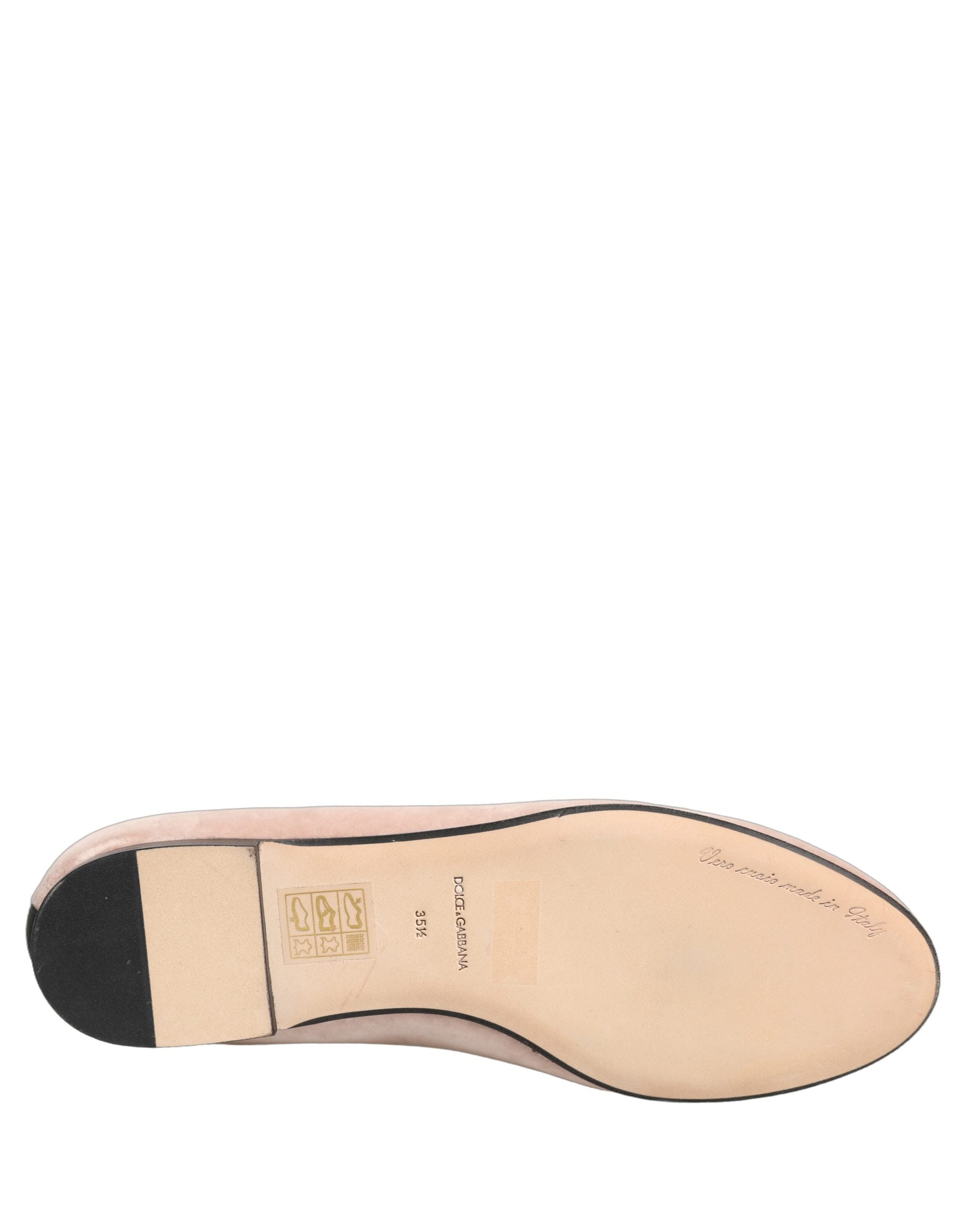 Dolce & Gabbana Roze Fluweel Devotion Instappers Platte Schoenen