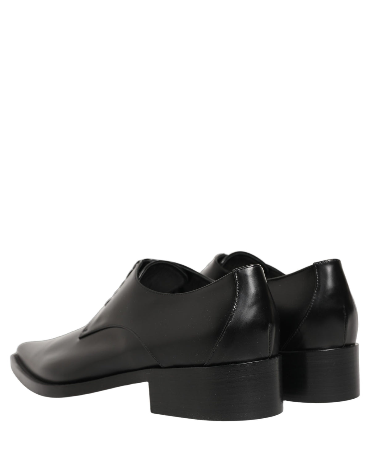 Dolce & Gabbana Zwarte Leren Veterschoenen Derby Geklede Schoenen