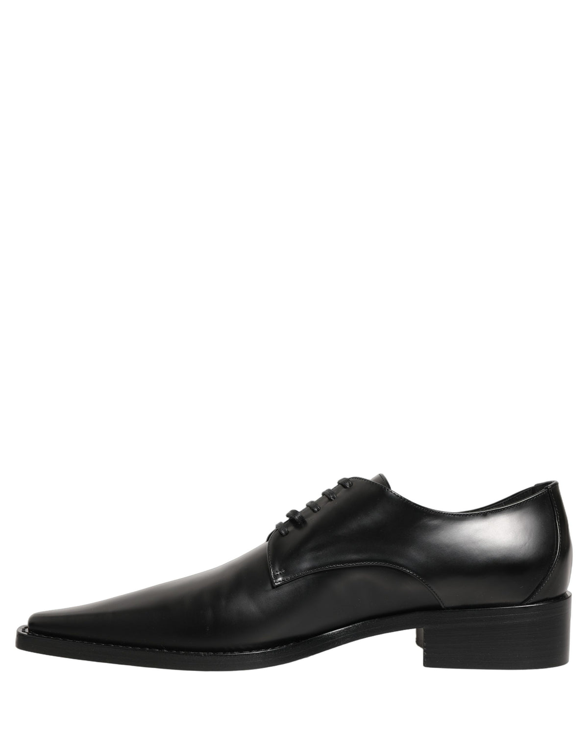 Dolce & Gabbana Zwarte Leren Veterschoenen Derby Geklede Schoenen