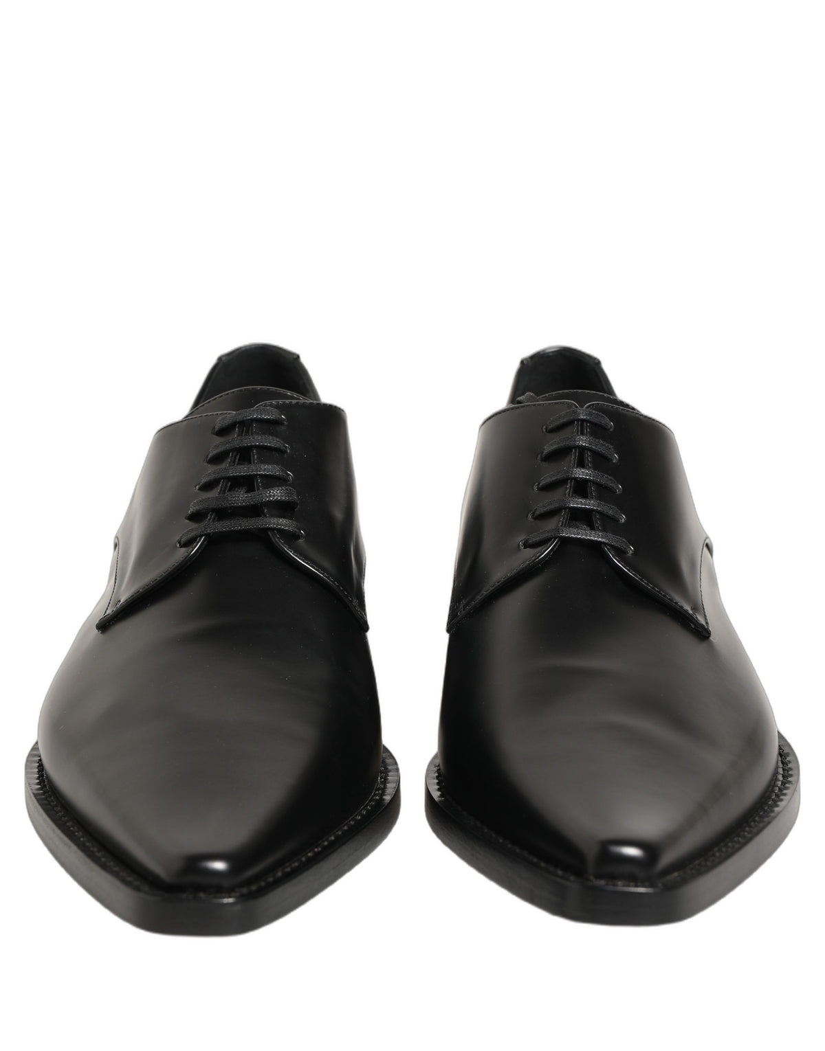 Dolce & Gabbana Zwarte Leren Veterschoenen Derby Geklede Schoenen
