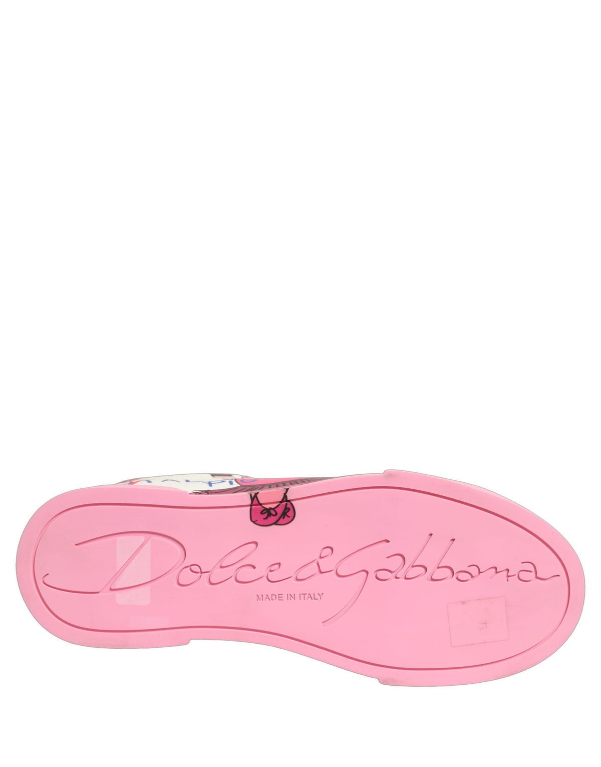 Dolce & Gabbana Wit Roze Portofino Royal Pig Sneakers Schoenen