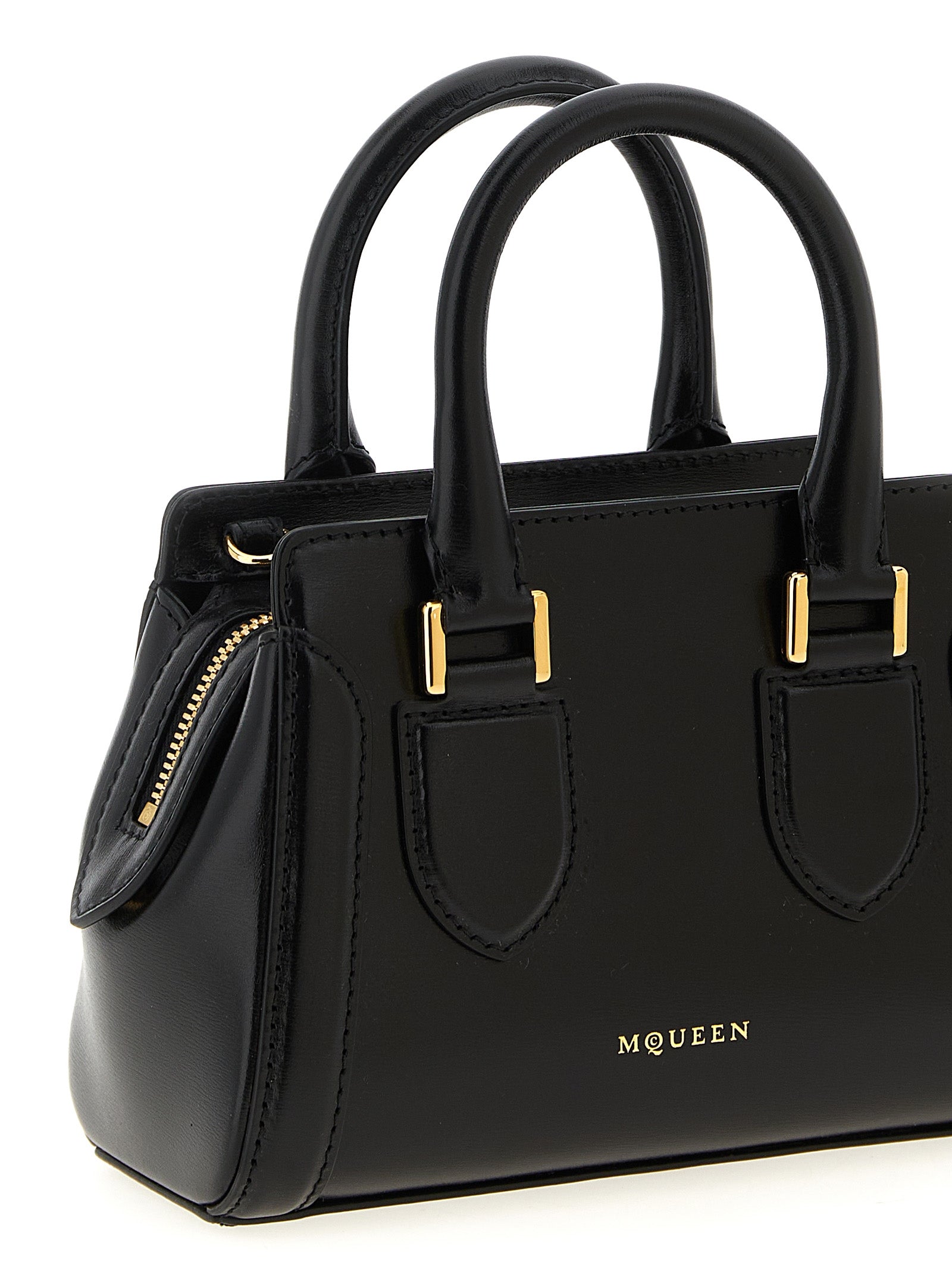 Alexander McQueen Zwart Kalfsleer Handtas