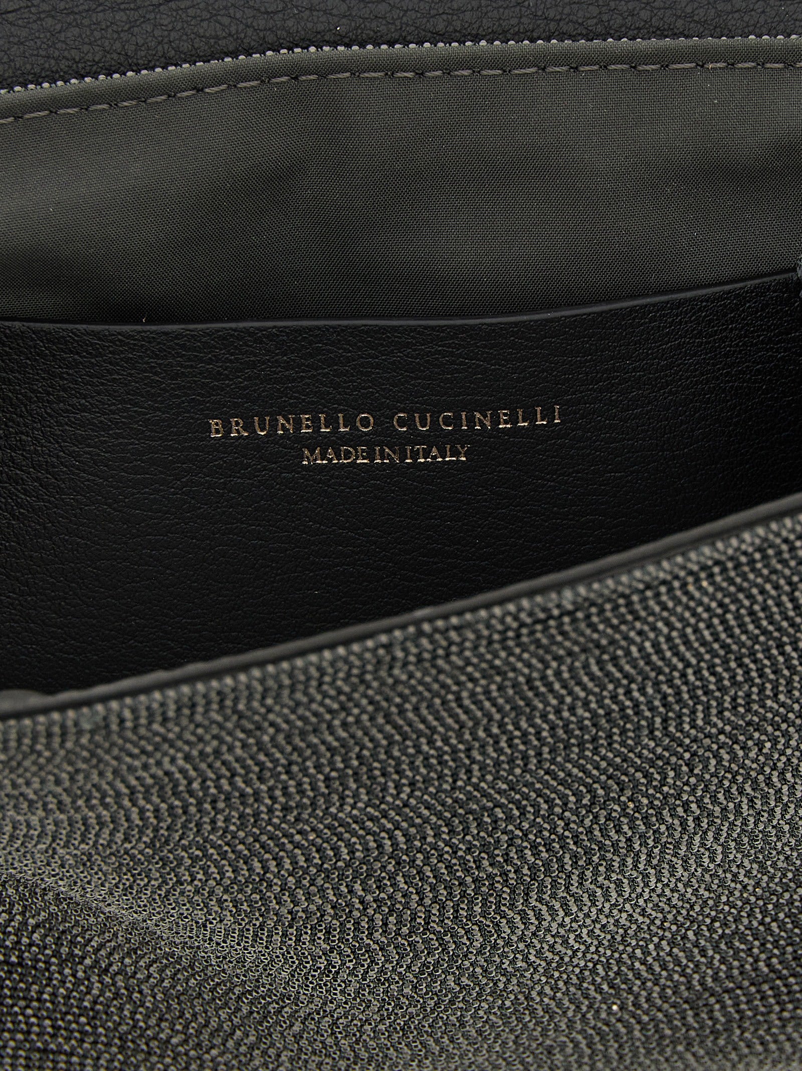 Brunello Cucinelli Zwarte Leren Clutch