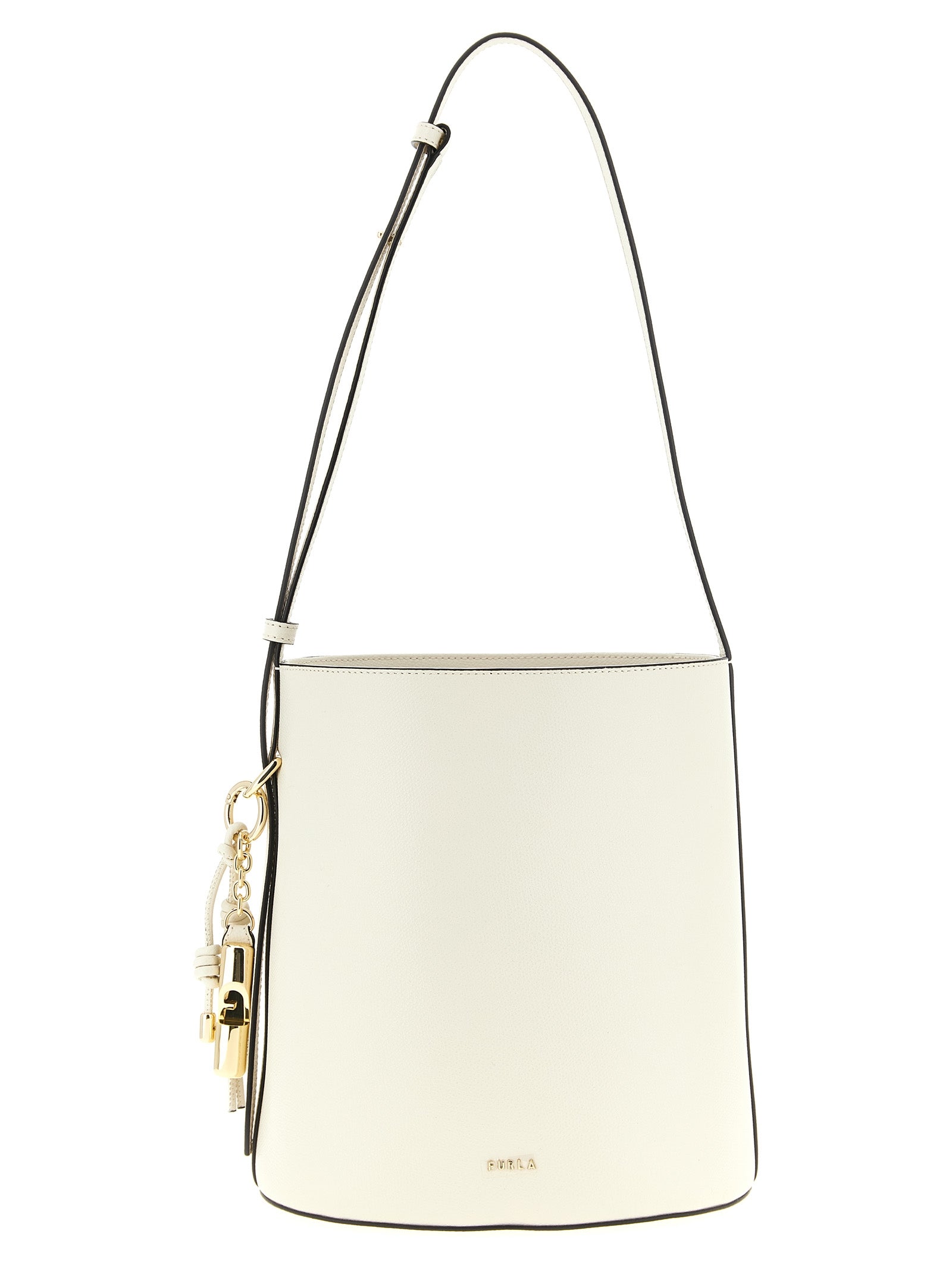 Sac bandoulière en cuir de veau blanc Furla