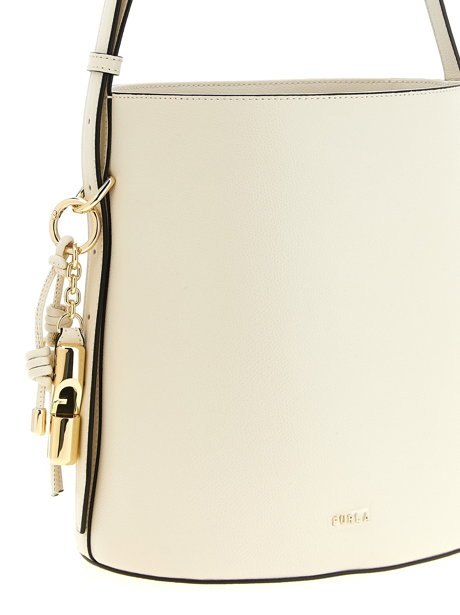 Furla Schoudertas van wit kalfsleder