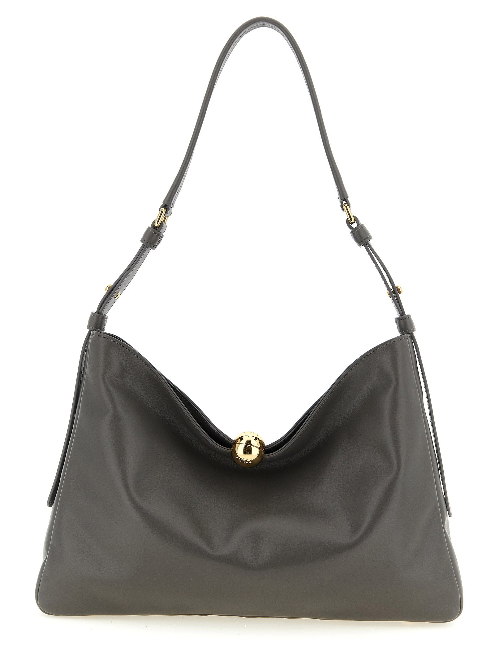 Sac à bandoulière Furla en cuir de veau gris