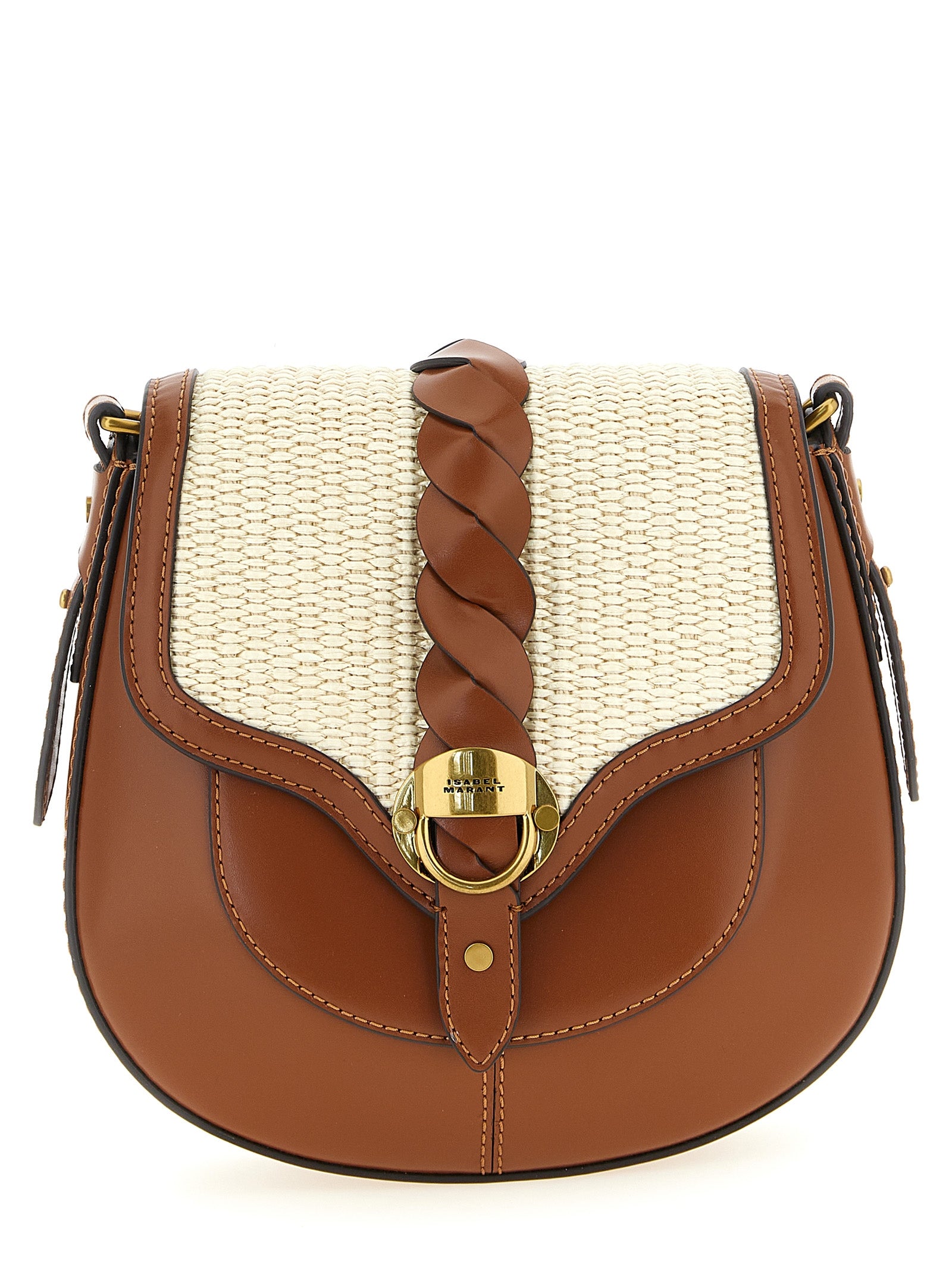 Isabel Marant Bruine Kalfsleren Crossbodytas