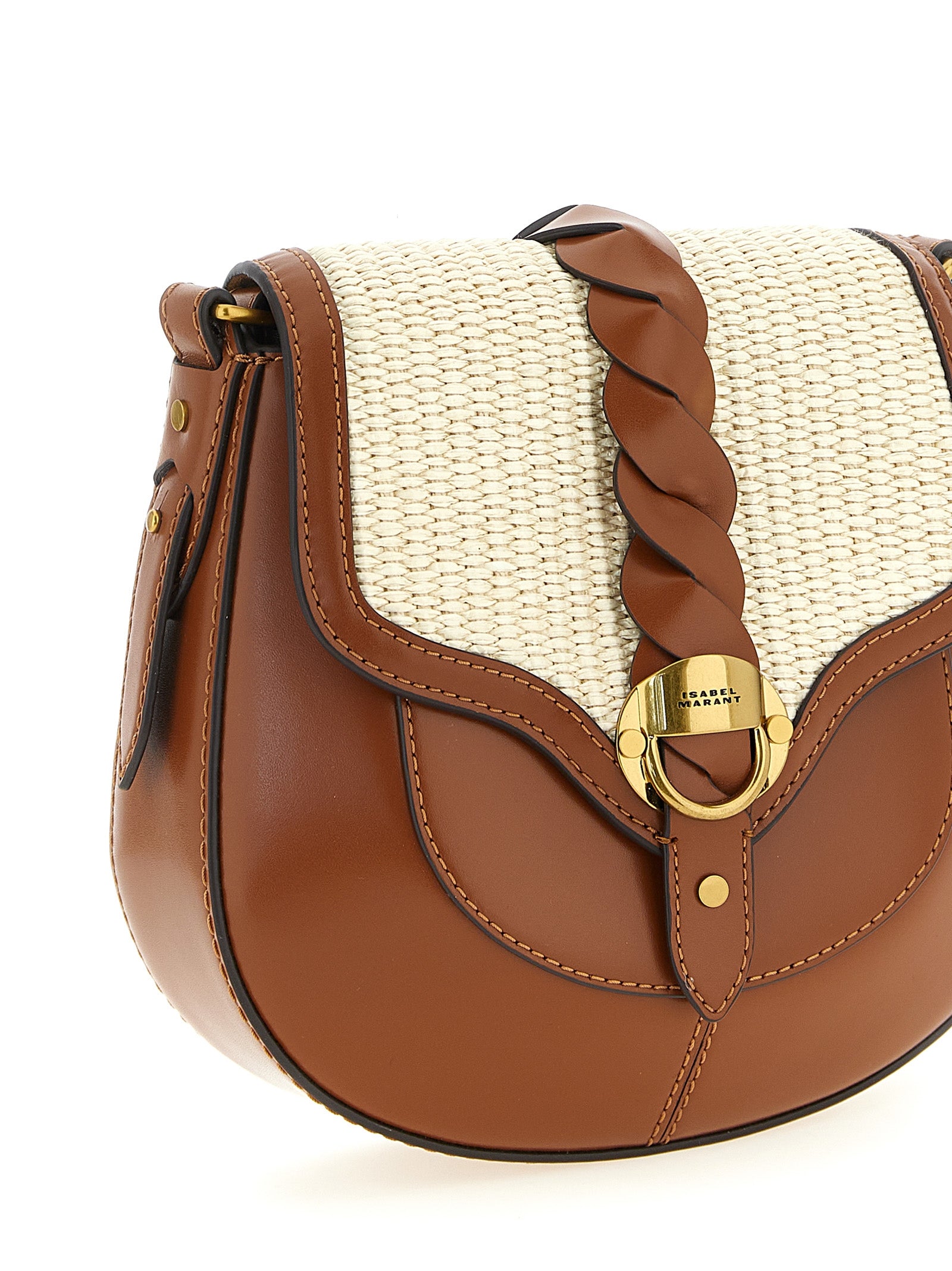 Isabel Marant Bruine Kalfsleren Crossbodytas