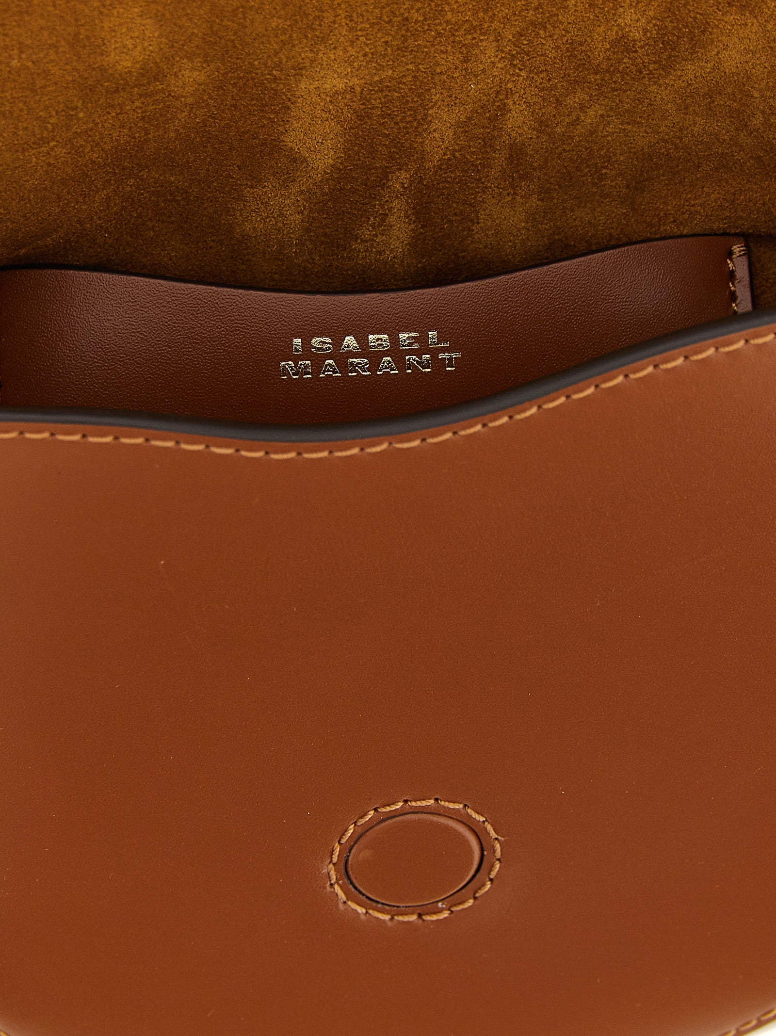 Isabel Marant Bruine Kalfsleren Crossbodytas