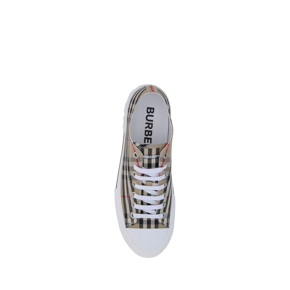 Burberry Bruine Katoenen Lage Sneakers