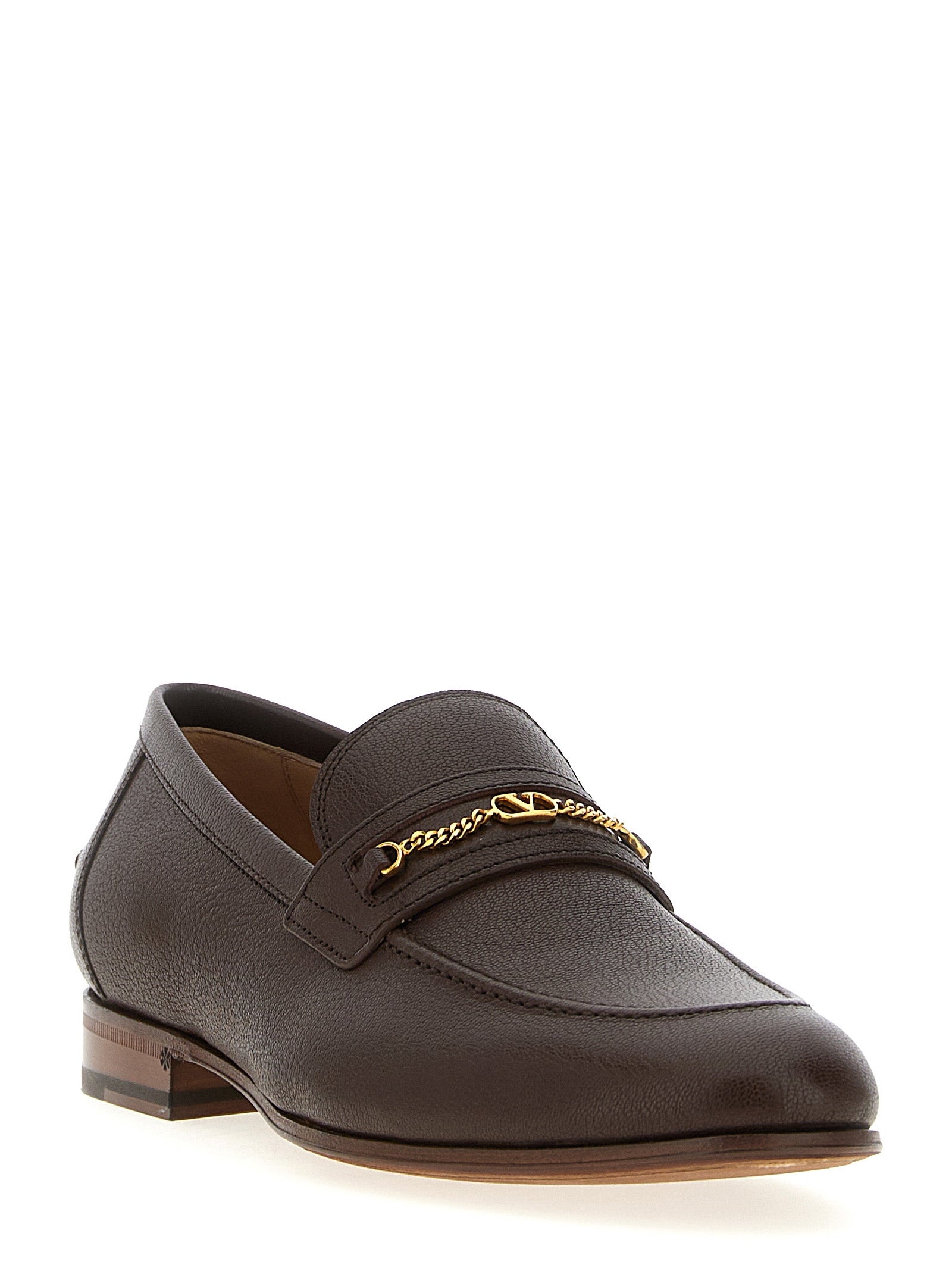 Valentino Garavani Bruine Loafers van Geitenleer